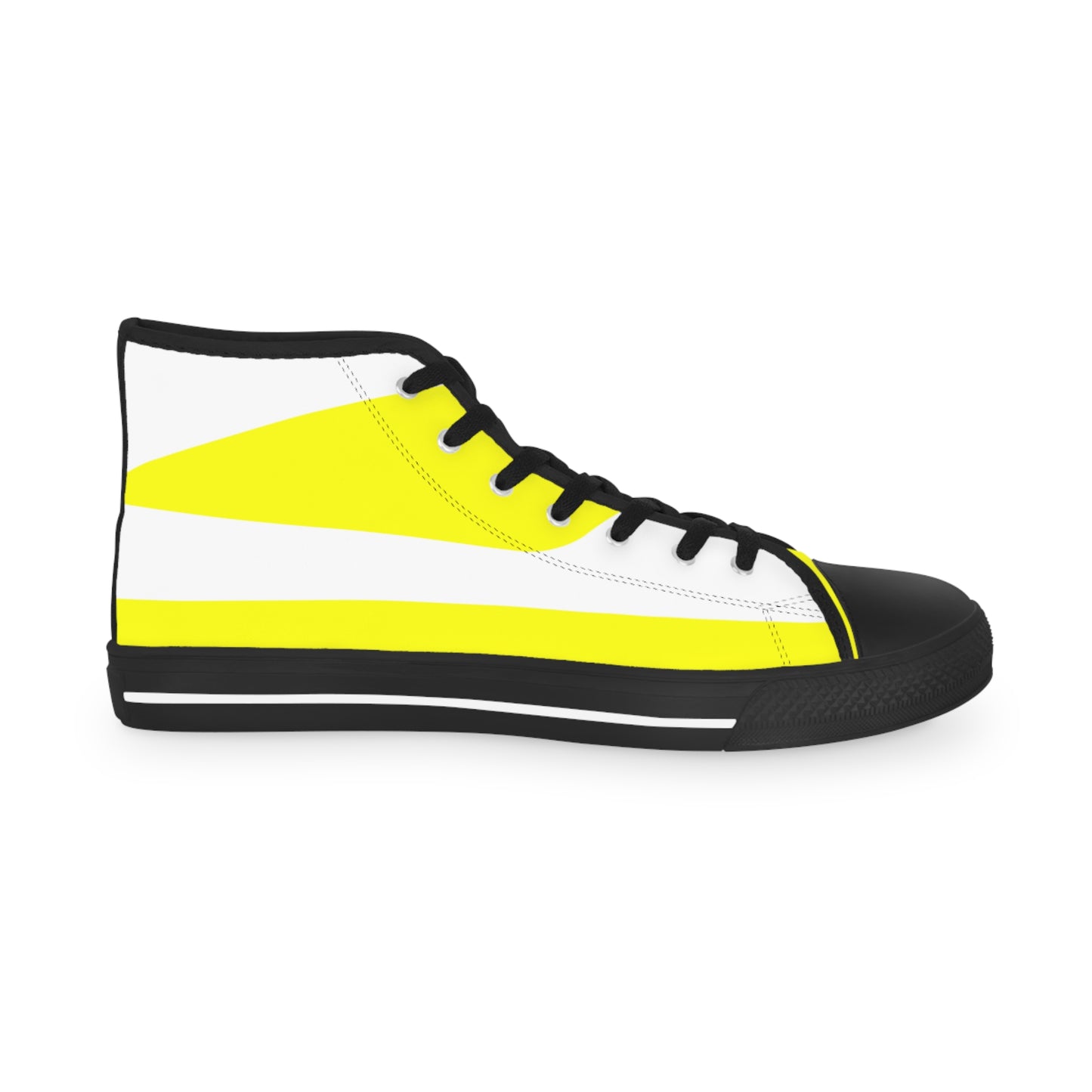 Yellow On White Men's High Top Sneakers