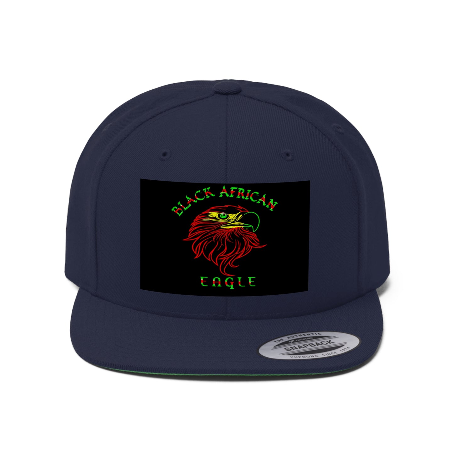 Black African Eagle     (EMBROIDERED)  Unisex Flat Bill Hat