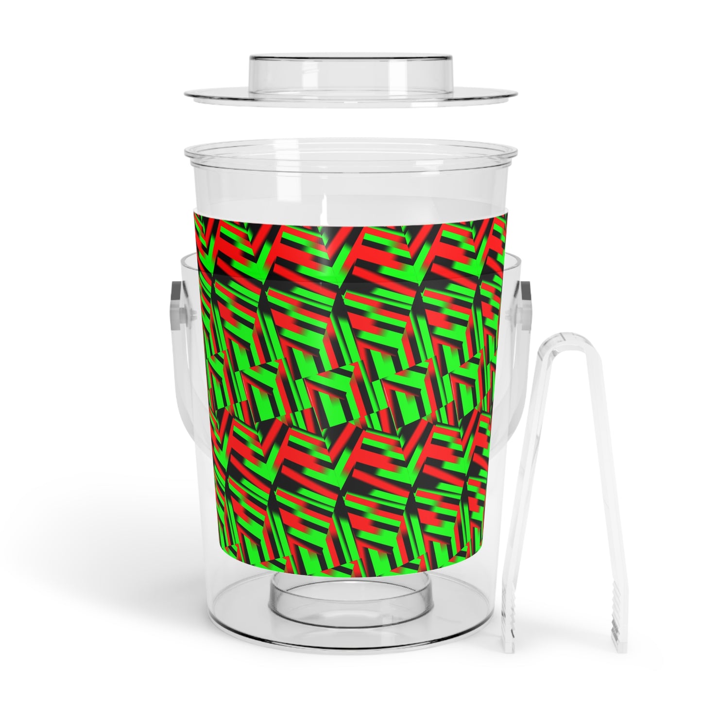 Afro Strips Ice Bucket with Tongs