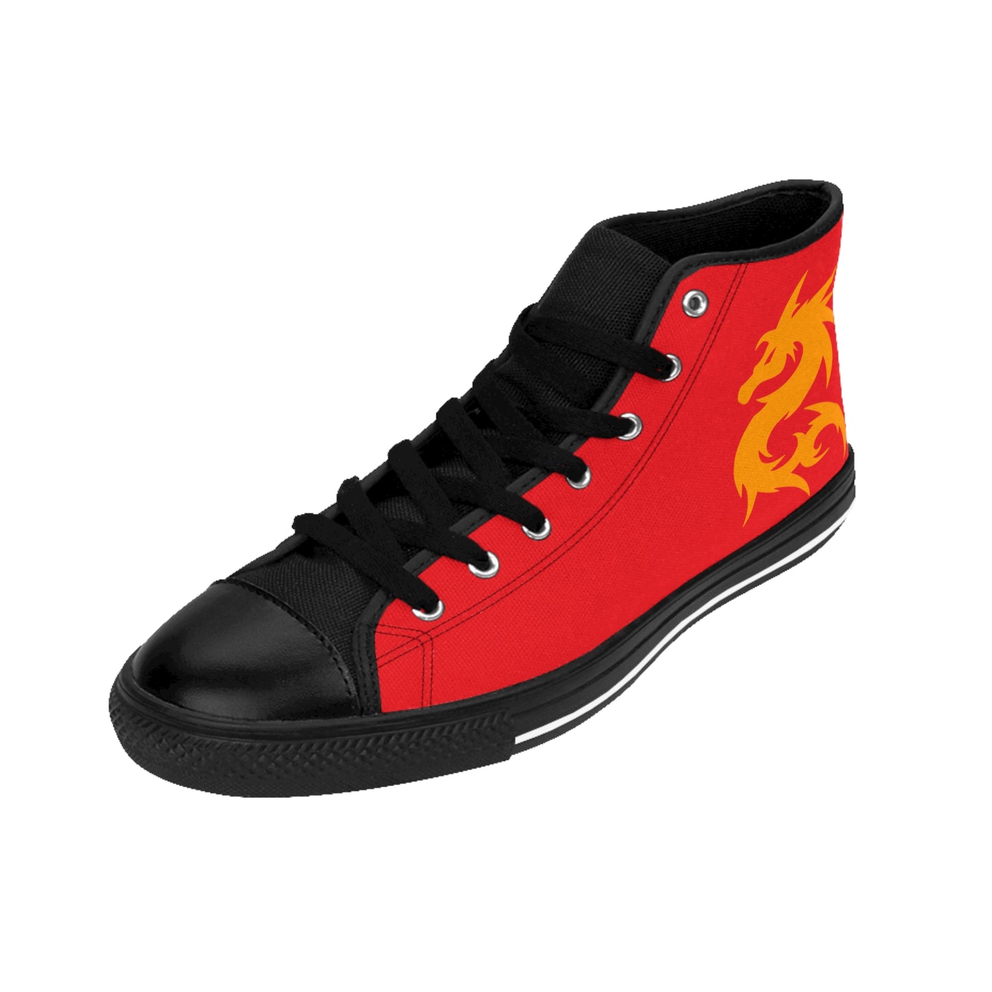 Golden Dragon On Red Women's Classic Sneakers