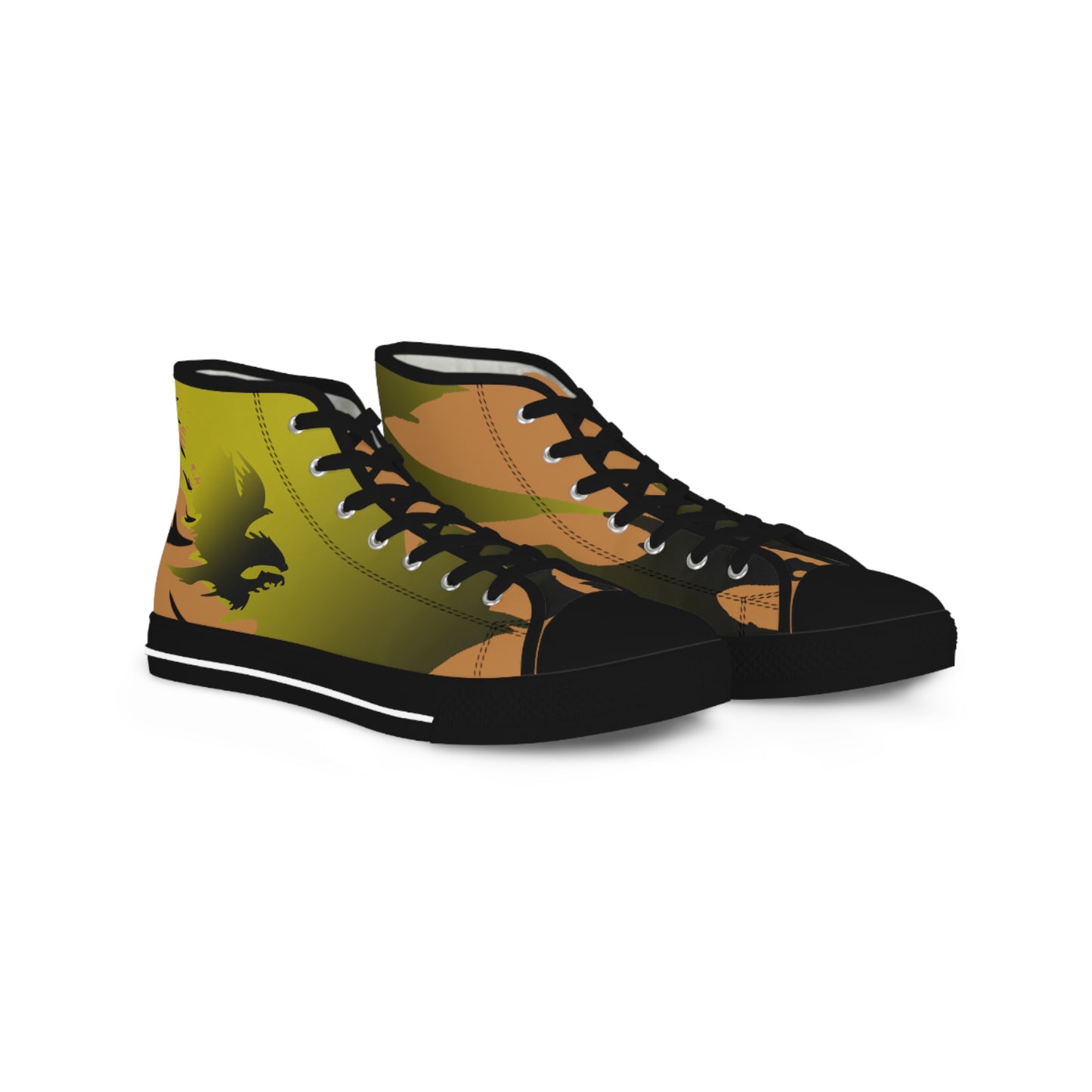 Golden Black Raptor   Men's High Top Sneakers