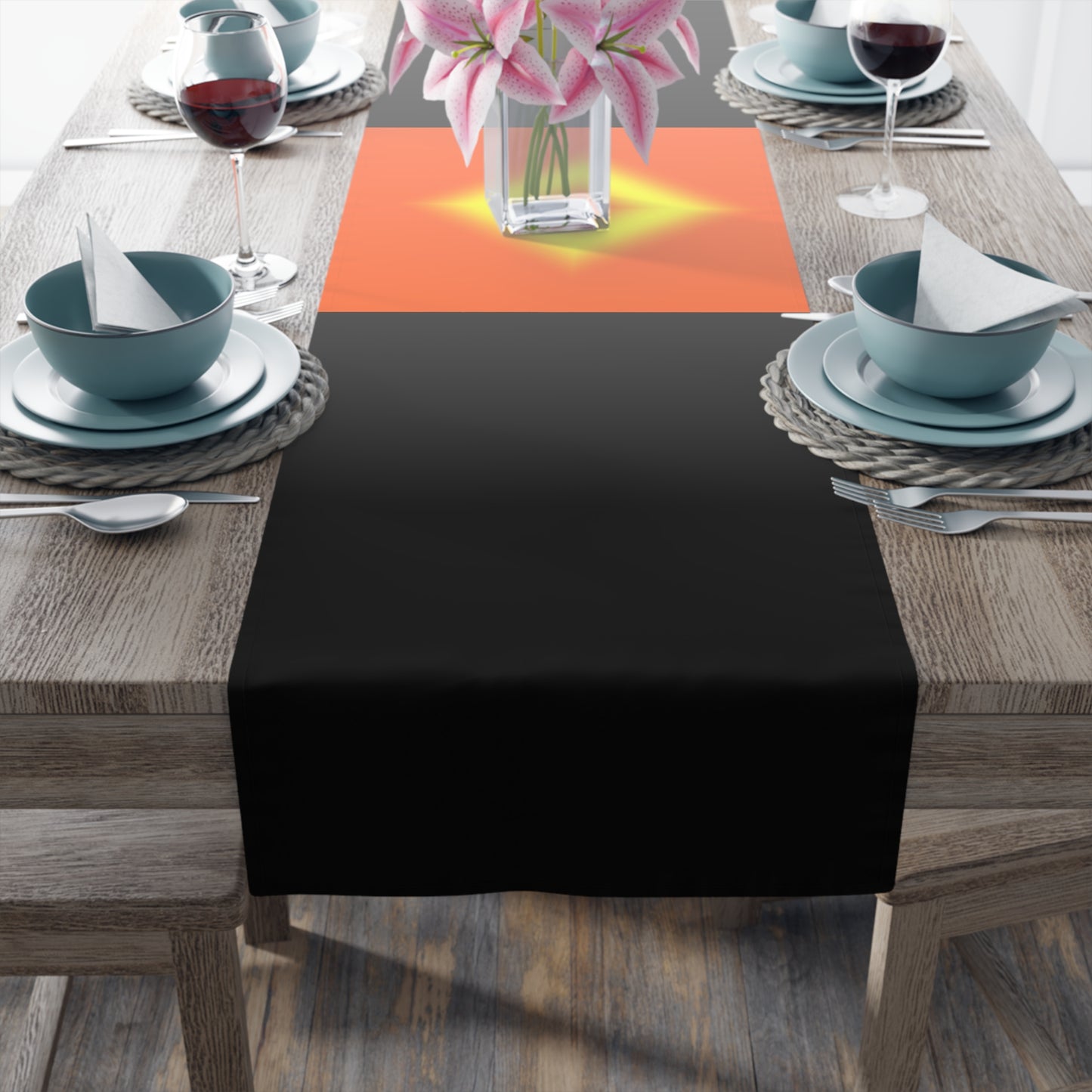 The Bishop [Black]  Table Runner (Cotton, Poly)