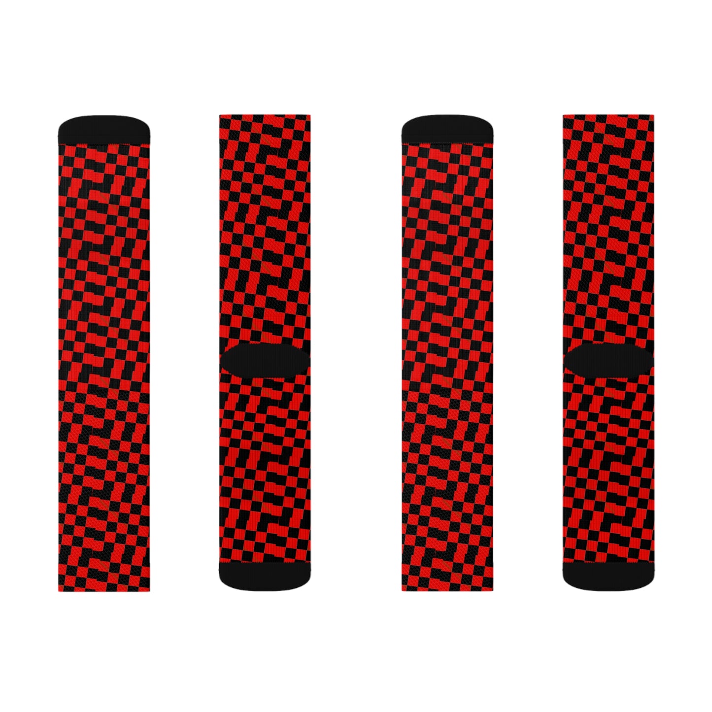 Red and Black Checkered Background  Sublimation Socks