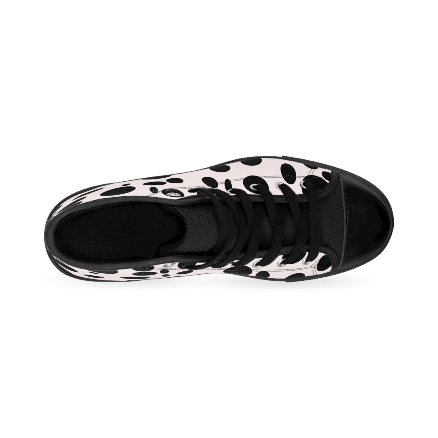 Black Dots on white Women's Classic Sneakers