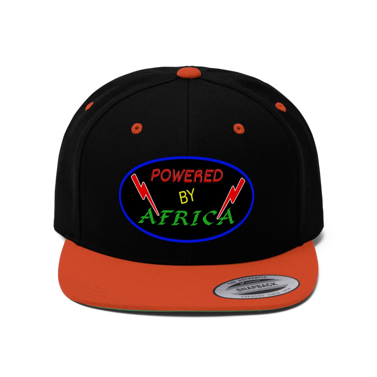 Powered By Africa (EMBROIDERED)  Unisex Flat Bill Hat