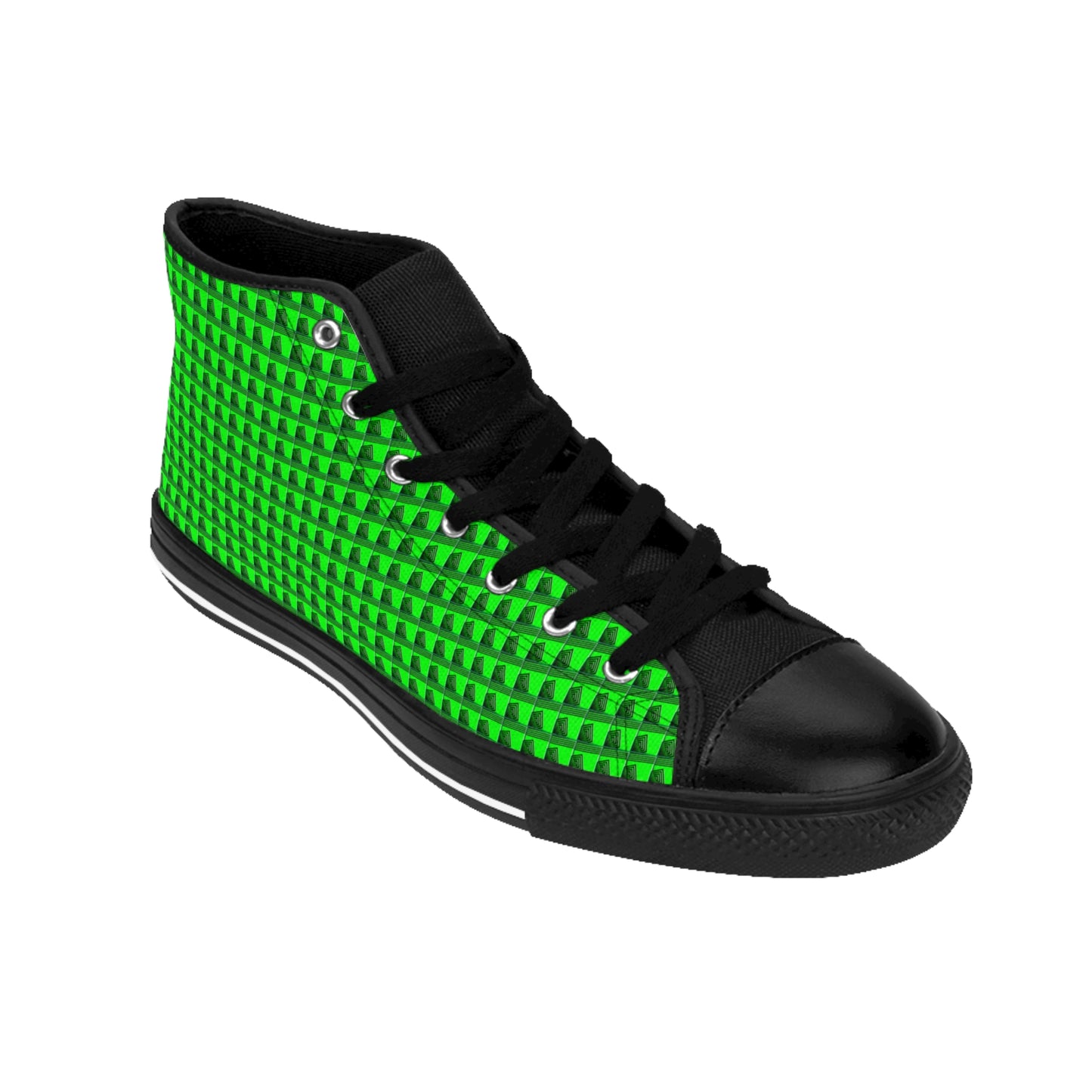 Black Chrome On Green Strain Women's Classic Sneakers