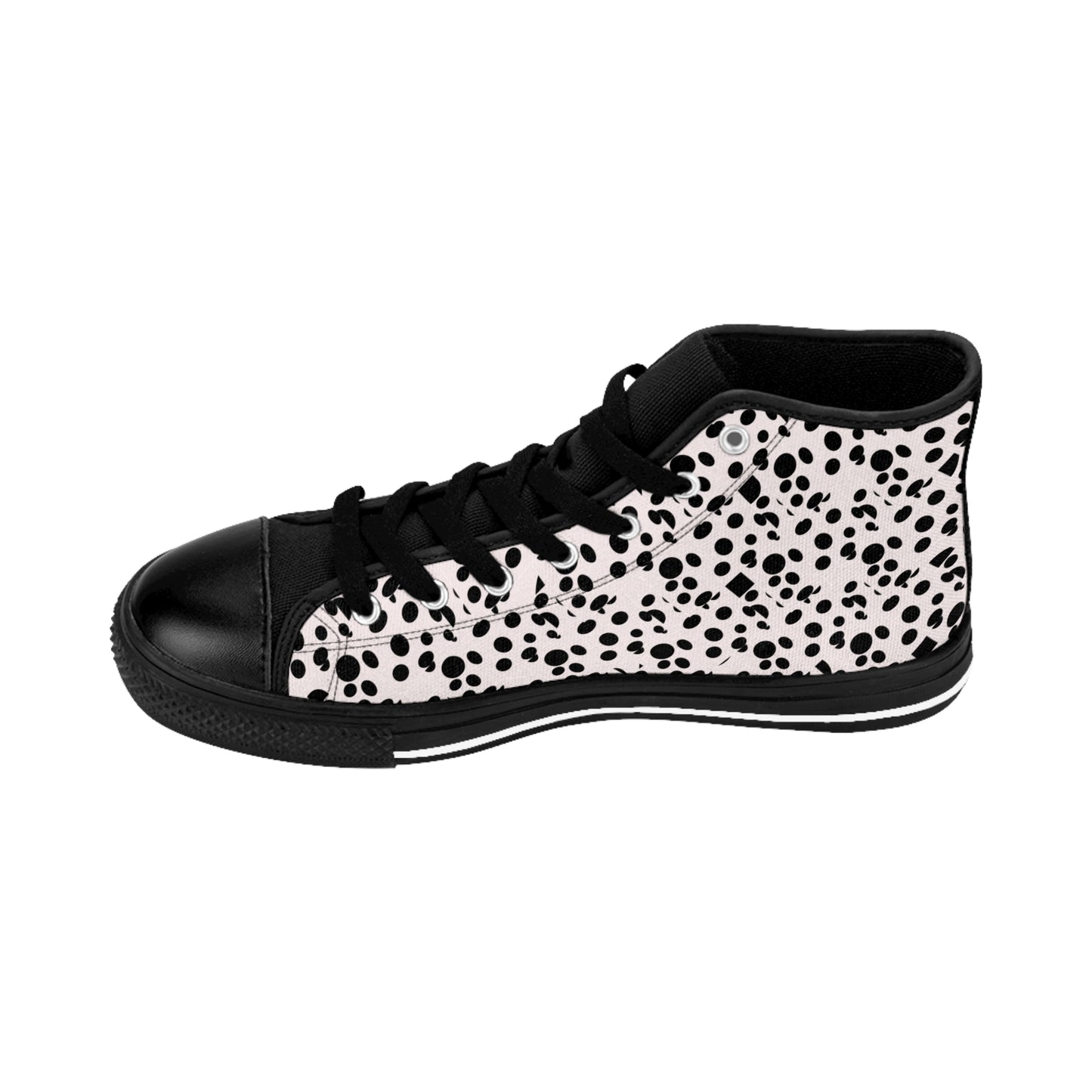 Small Black Dots on white Women's Classic Sneakers