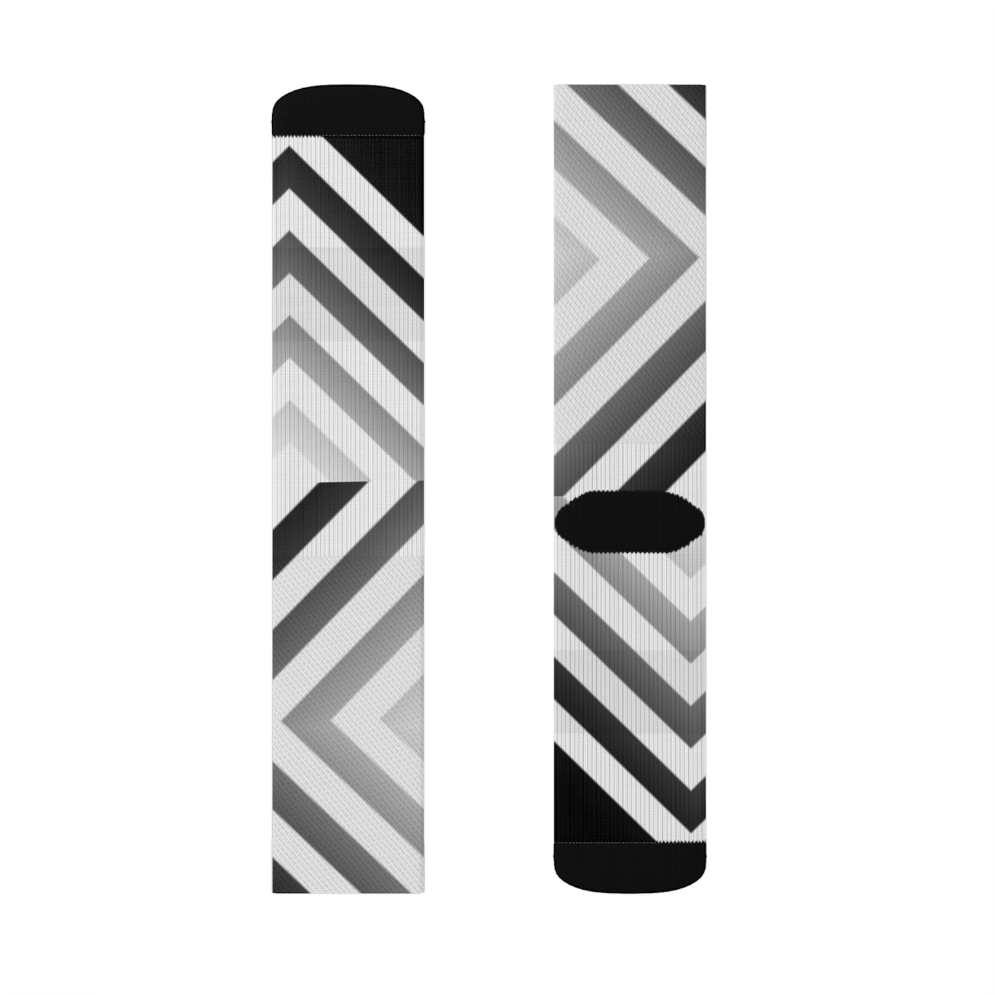 B & W Arrow Down       Sublimation Socks