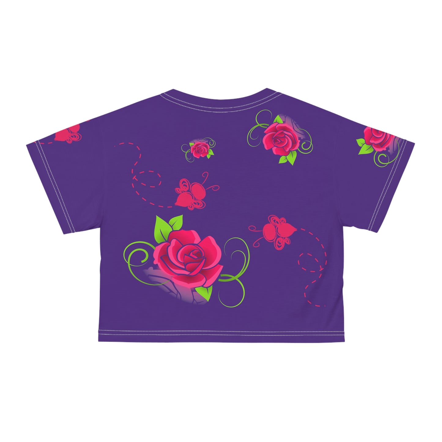 Bee & Flower (Purple) Crop Tee