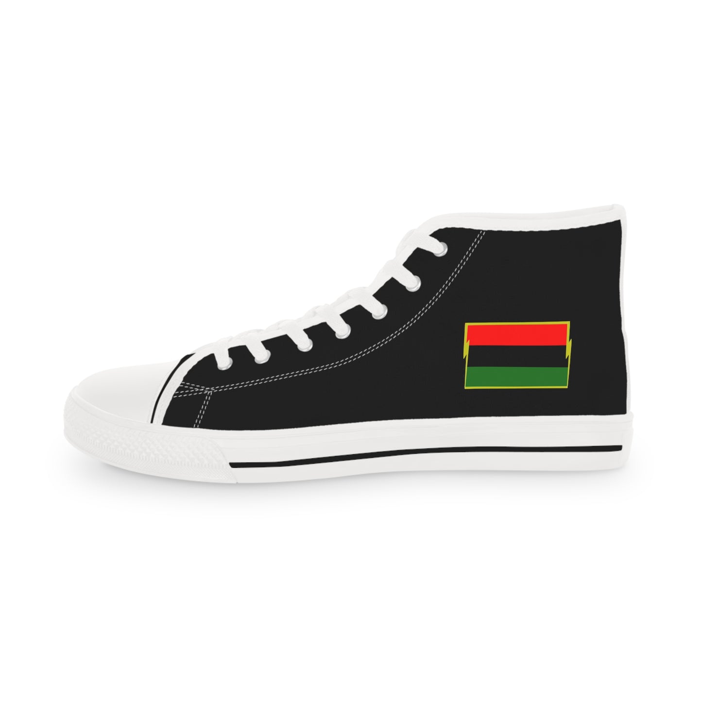 African Diaspora Flag  on Black  Men's High Top Sneakers