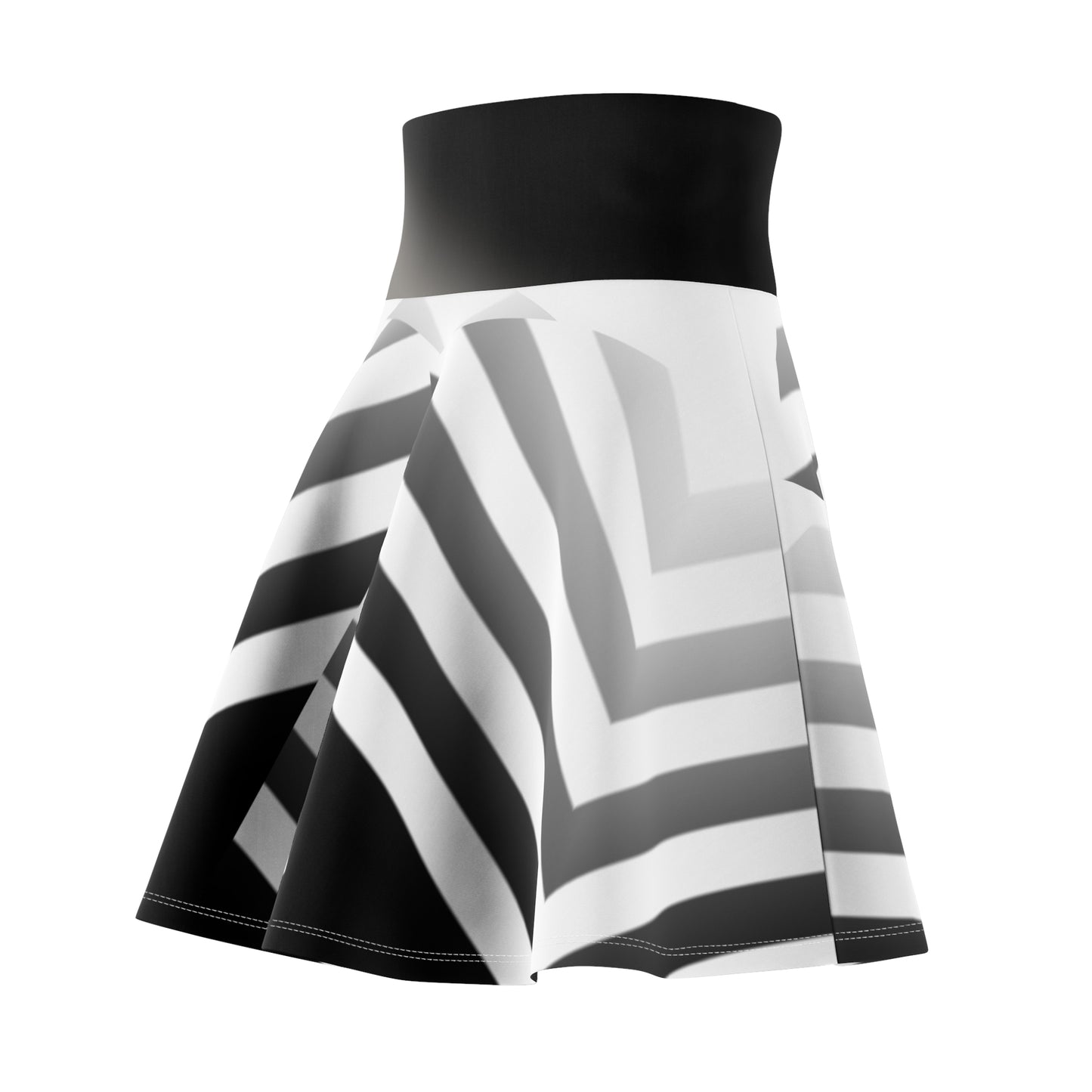 B & W Arrow Down Women's Skater Skirt