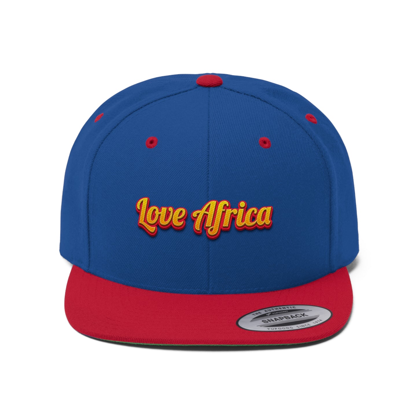 Love Africa (EMBROIDERED)  Unisex Flat Bill Hat