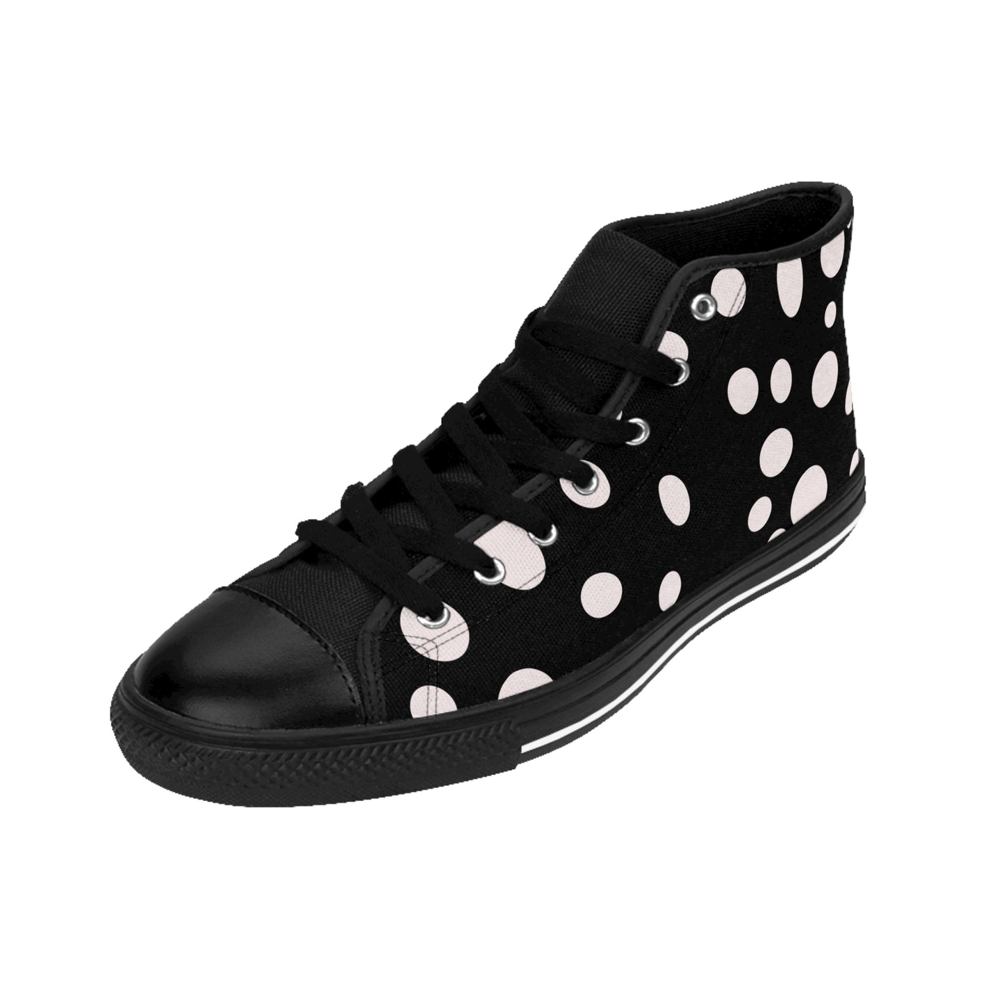 White Dots on Black Women's Classic Sneakers