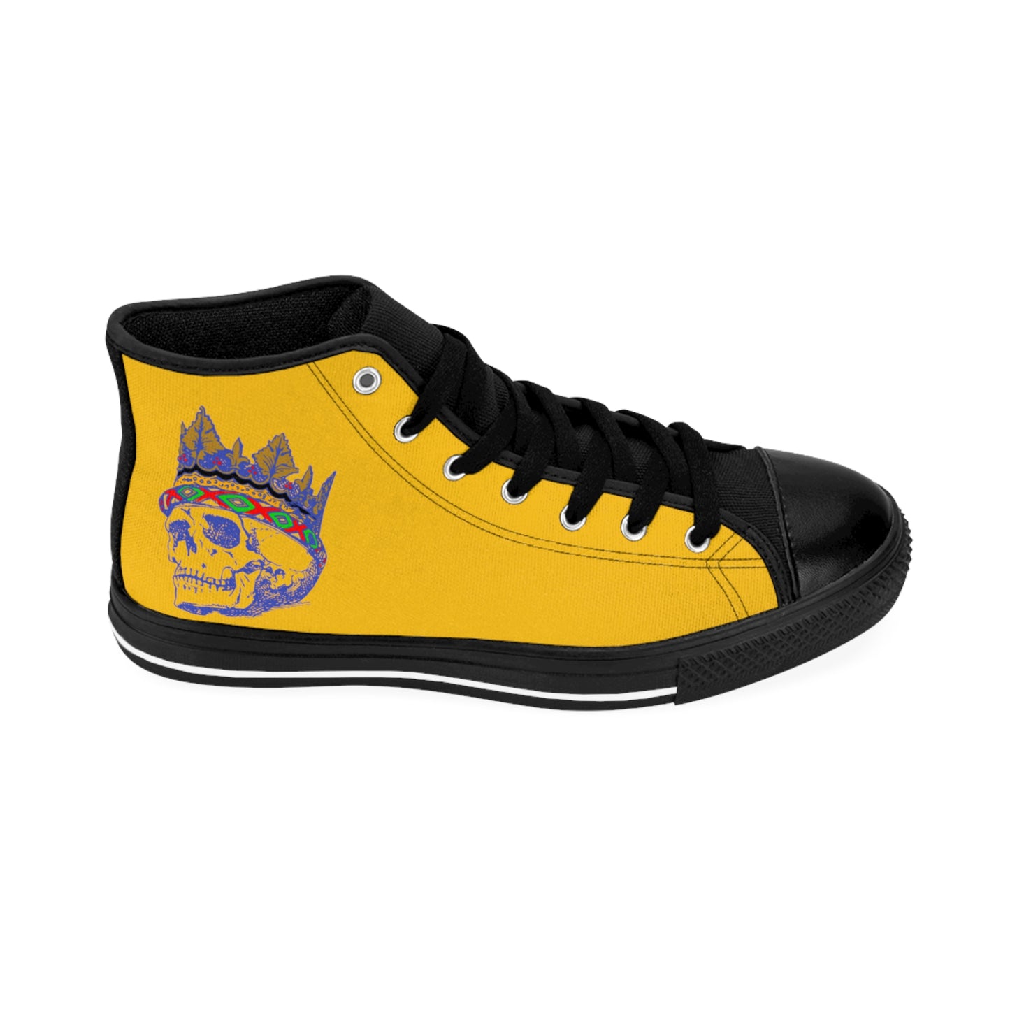 QUEEN SKULL On Mustard  Women's Classic Sneakers