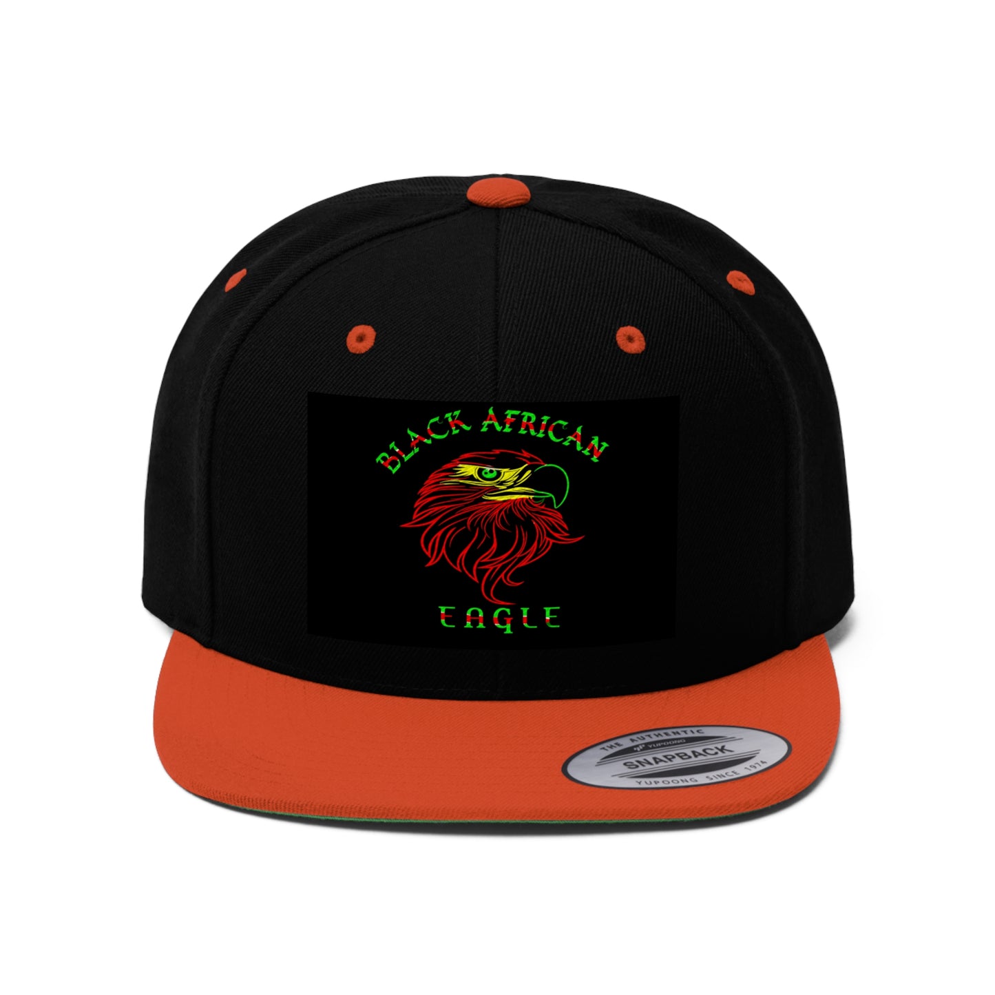 Black African Eagle     (EMBROIDERED)  Unisex Flat Bill Hat