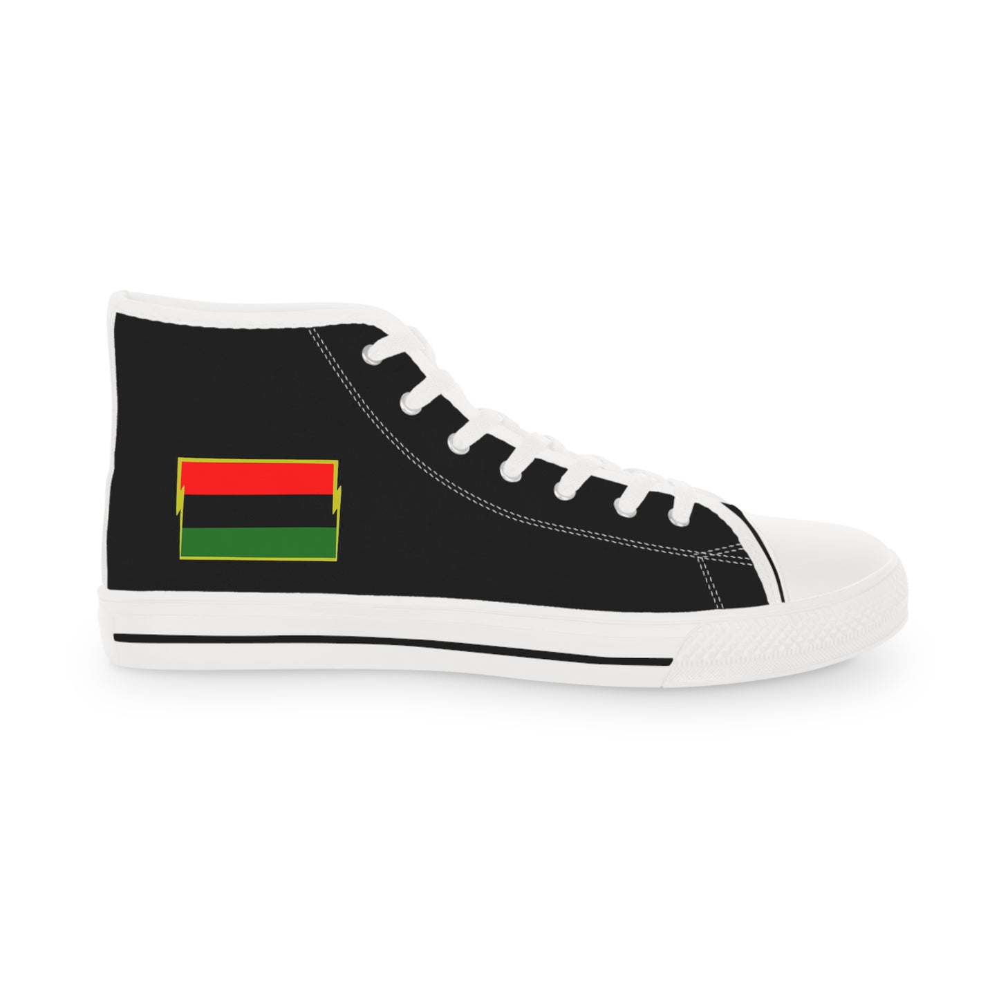 African Diaspora Flag  on Black  Men's High Top Sneakers