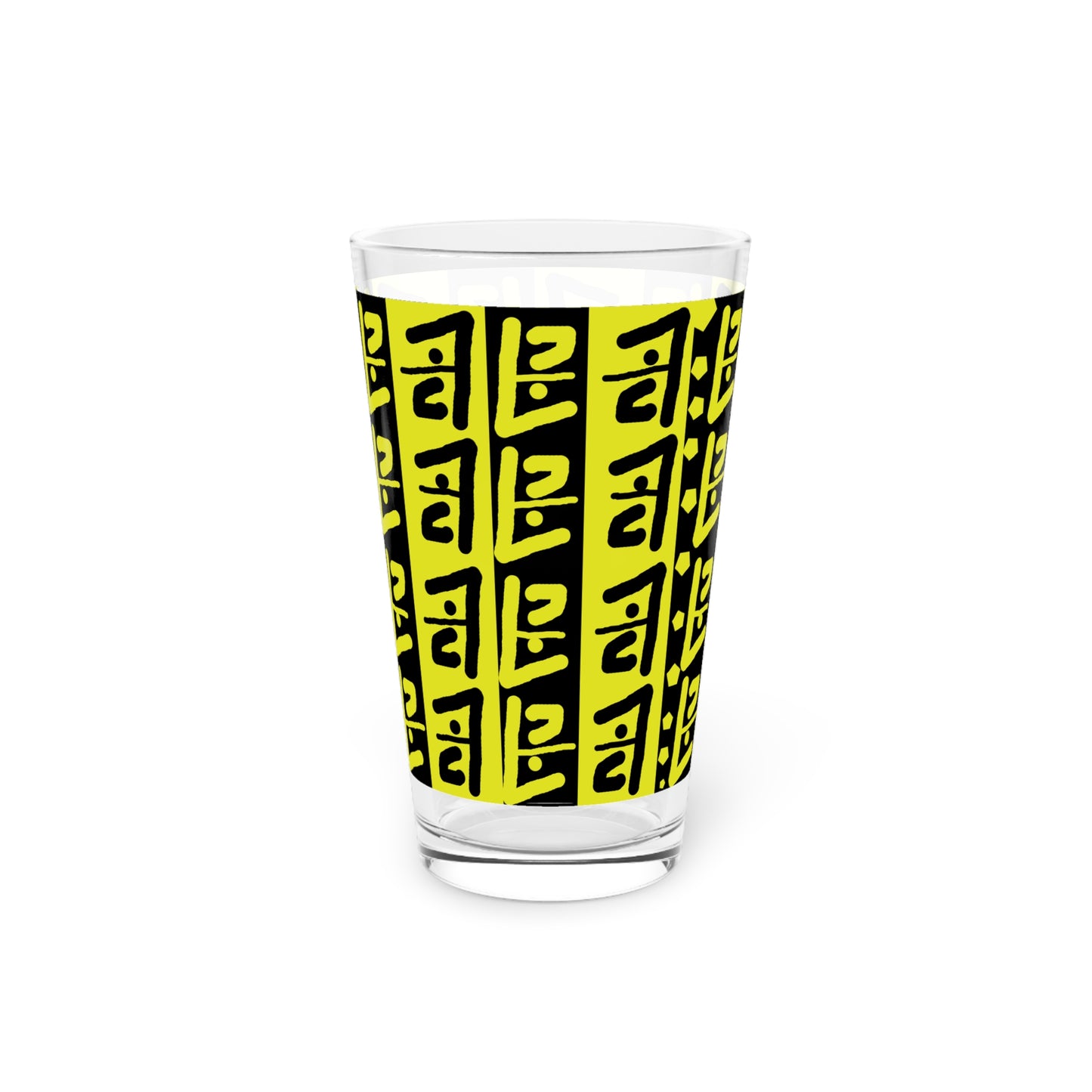 Black & Gold Q  Pint Glass, 16oz