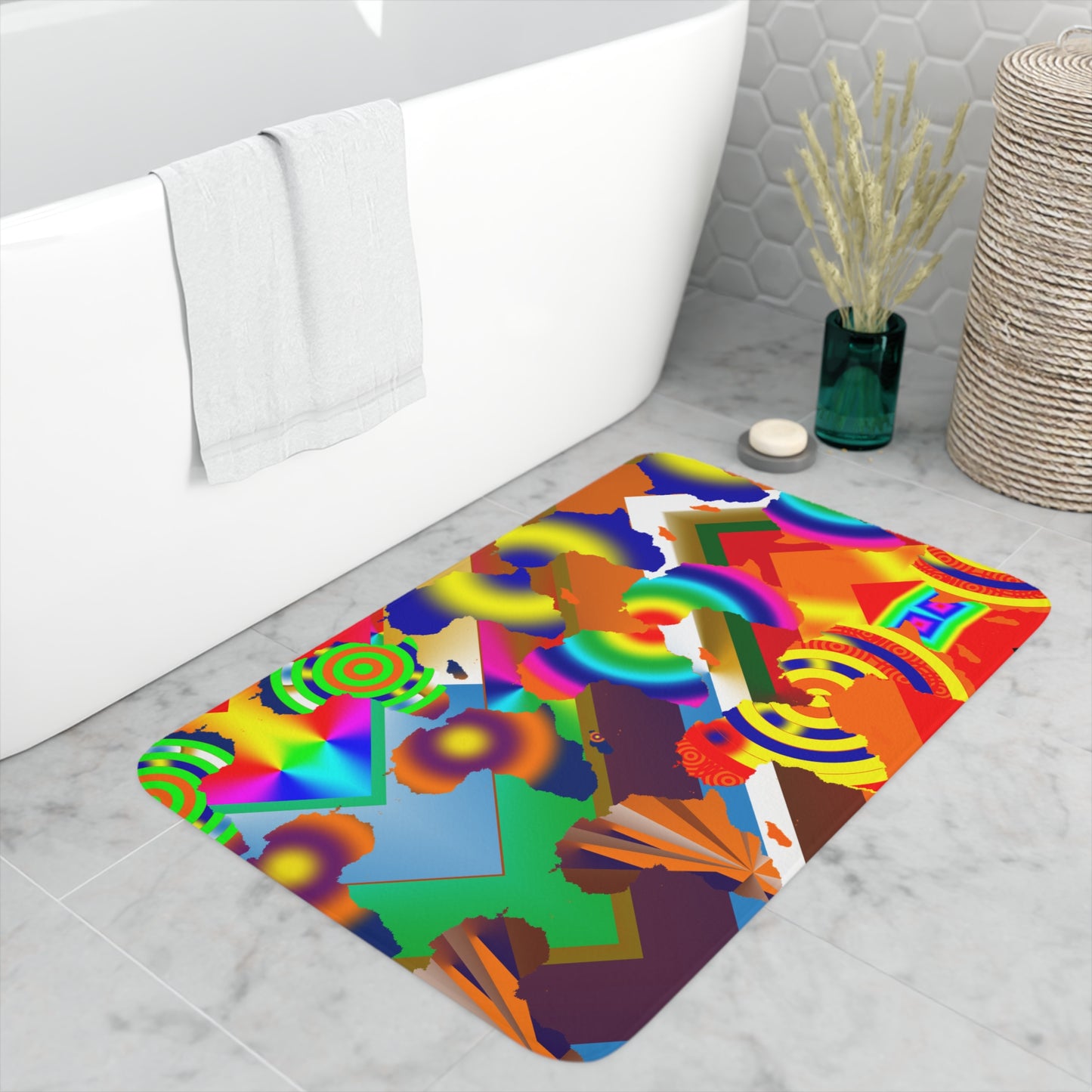 9 Africa's Collage Memory Foam Bath Mat