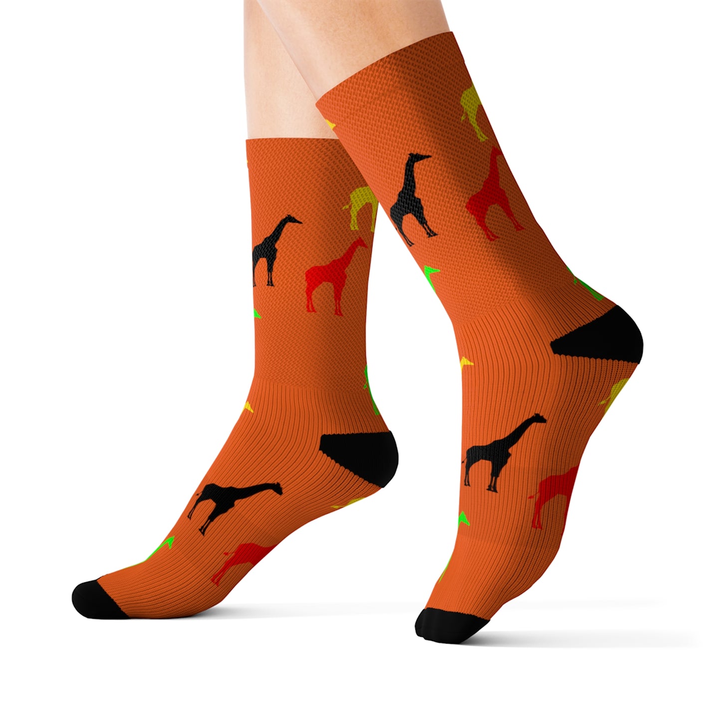 (Orange) Afro Giraffe Tubed Socks