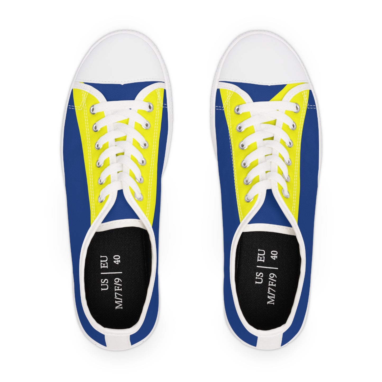 Yellow On Blue Women's Low Top Sneakers