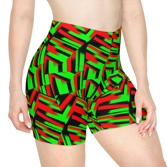 Afro Strips Women's Biker Shorts (AOP)