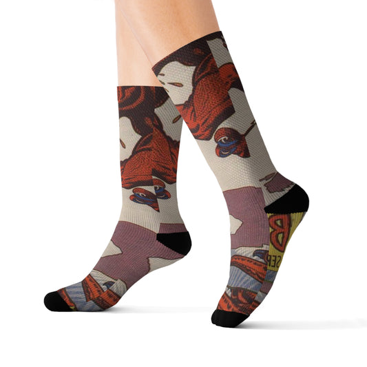 Red DINO Sublimation Socks