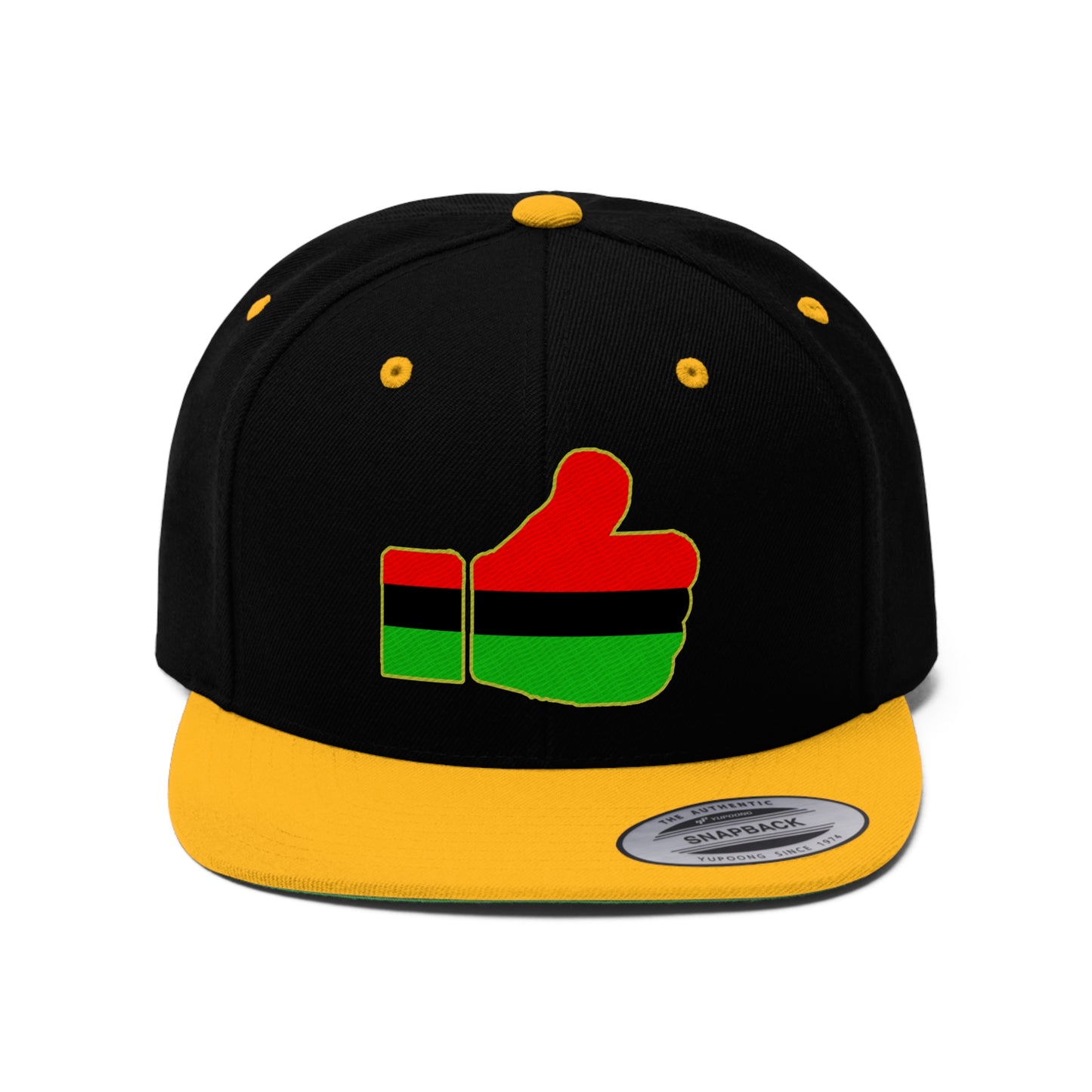 Thumbs Up  African Diaspora (EMBROIDERED)  Unisex Flat Bill Hat