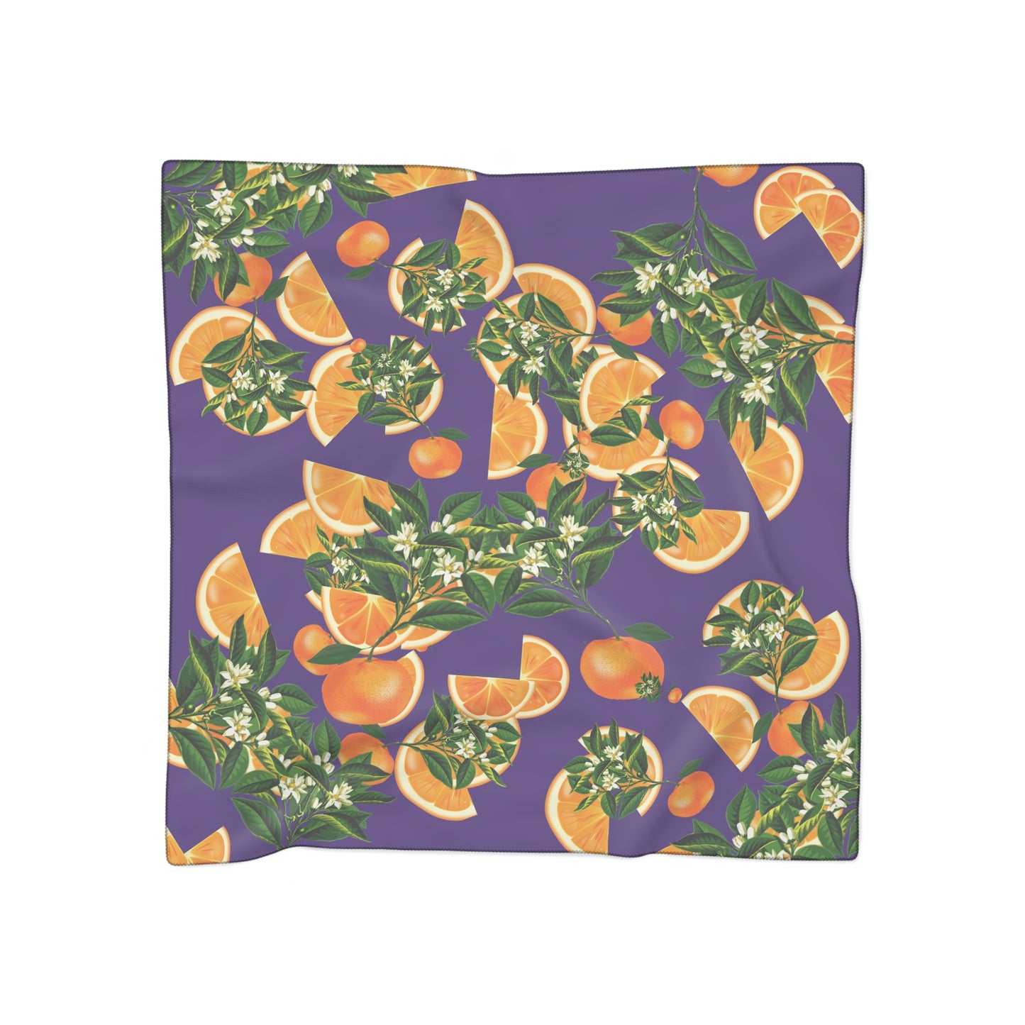 Orange Blossom Print Poly Scarf