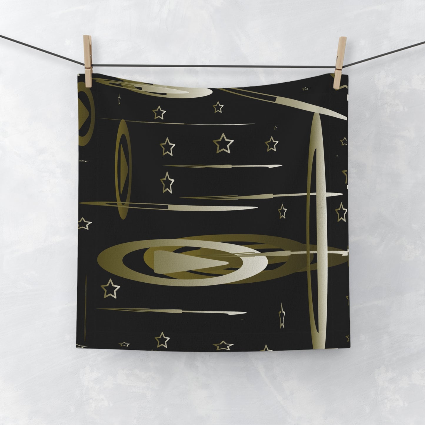 Gold Stars Face Towel