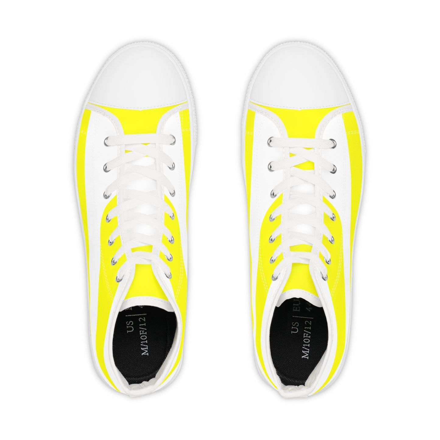 Yellow On White Men's High Top Sneakers