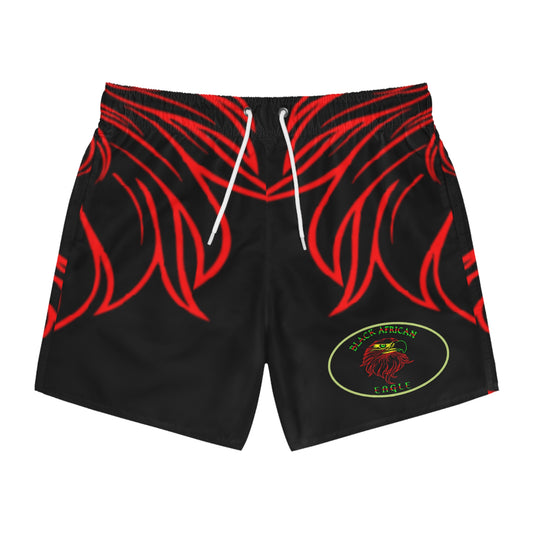 Black African Eagle Swim Trunks (AOP)