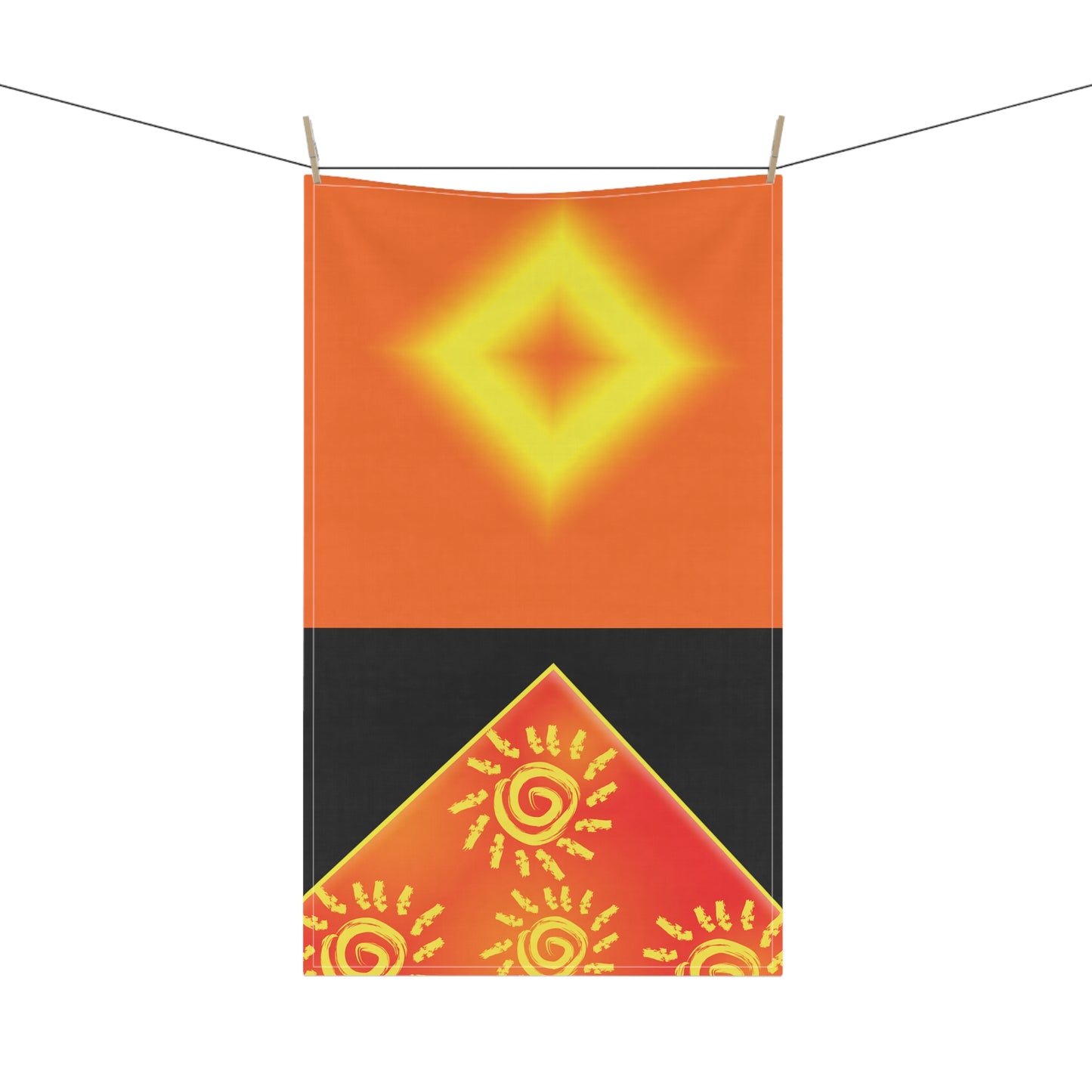 Sun Shine Kitchen Towel (Black)