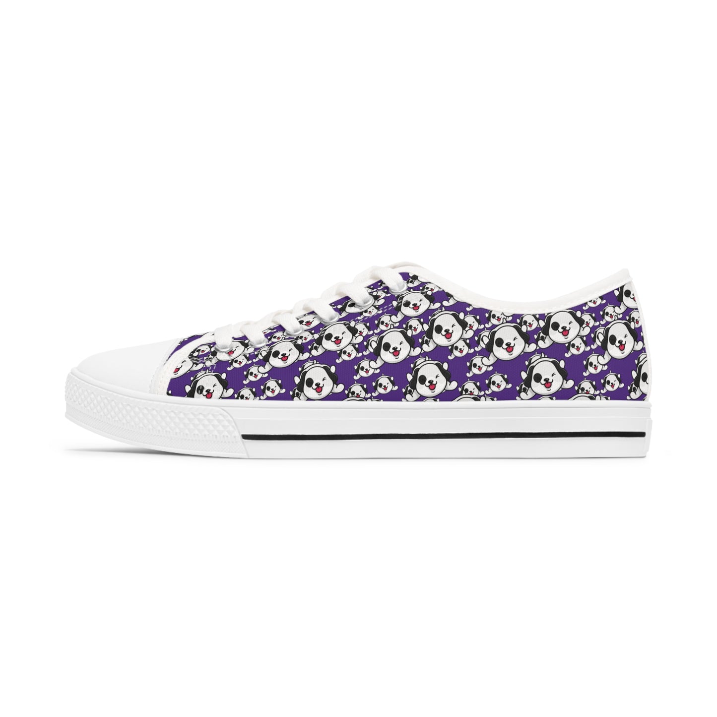 Dog on Purple Women's Low Top Sneakers