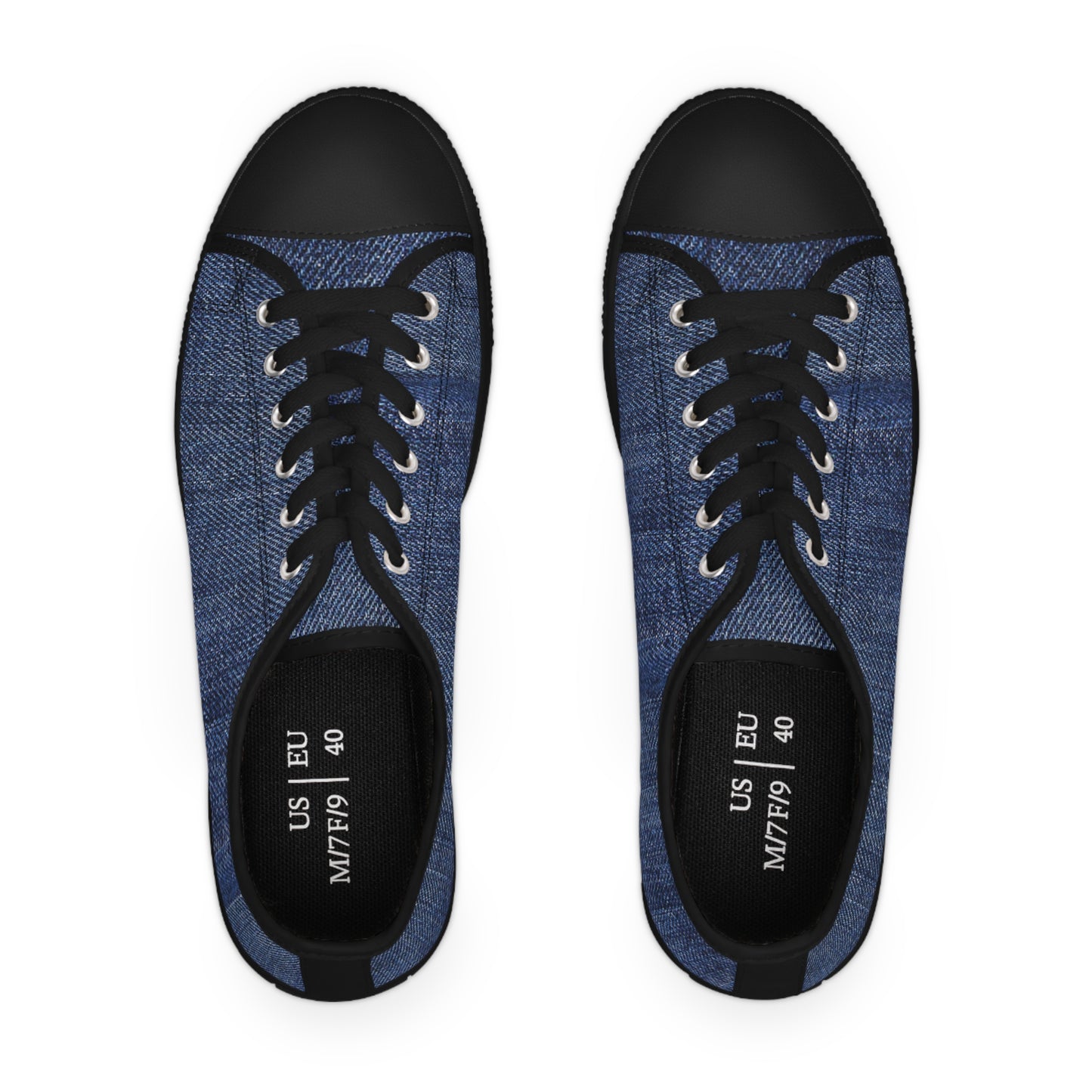 Blue Denim Style Women's Low Top Sneakers