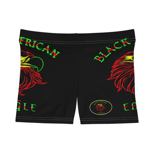 Black African Eagle Women's Shorts (AOP)