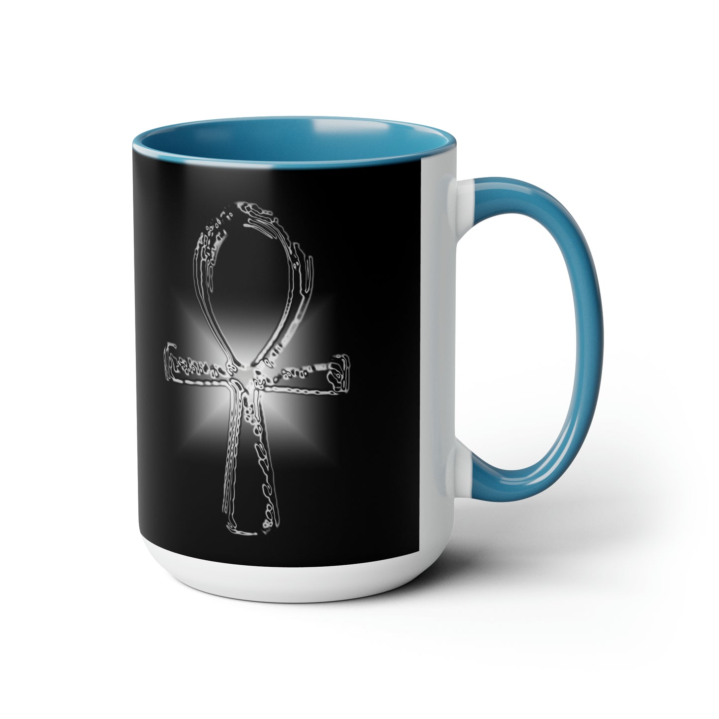 Glass ANKH Two-Tone Coffee Mugs, 15oz