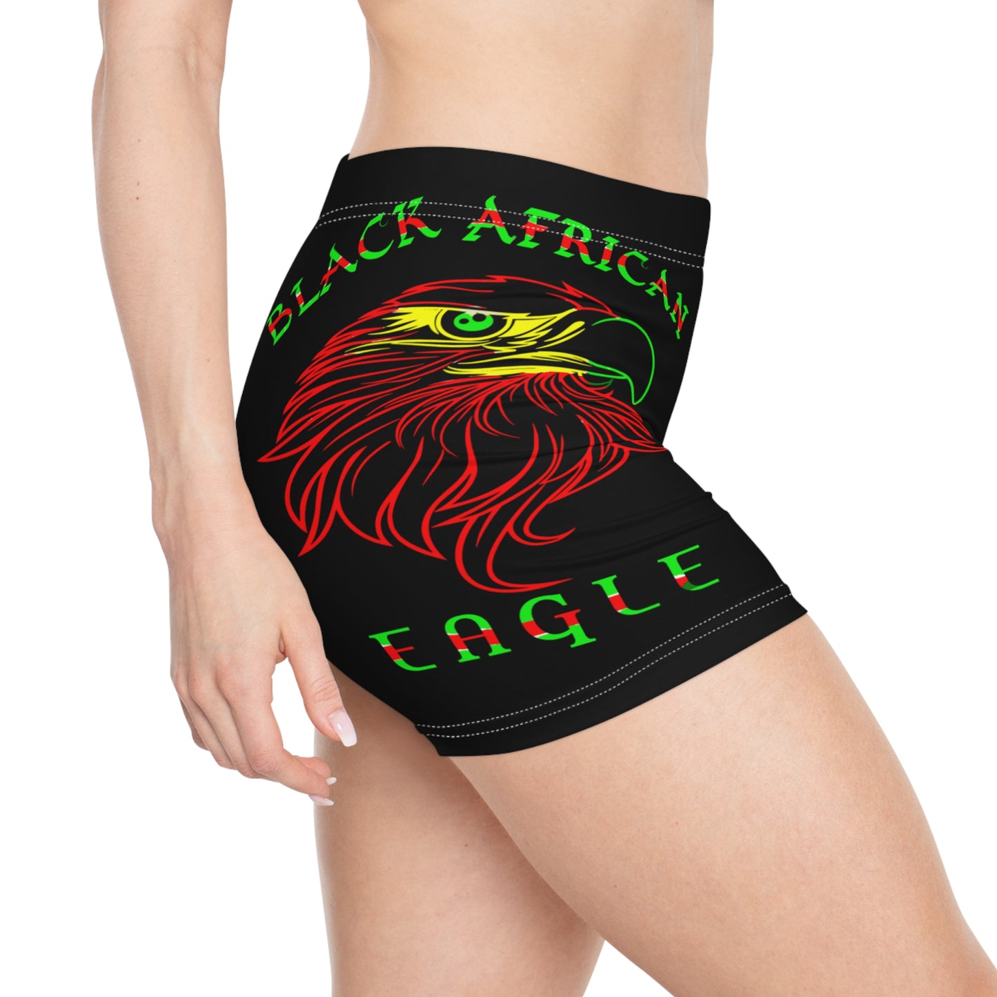 Black African Eagle Women's Shorts (AOP)