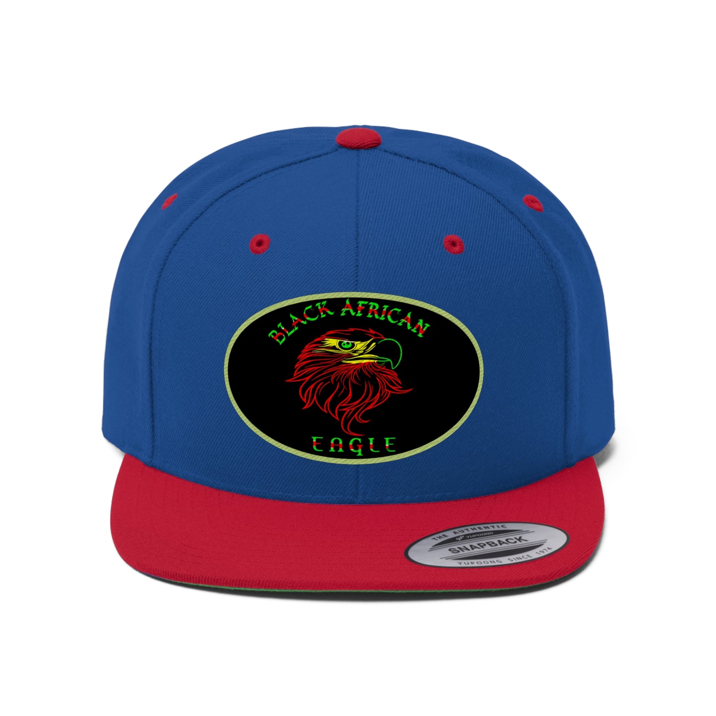 Black African Eagle (EMBROIDERED)  Unisex Flat Bill Hat