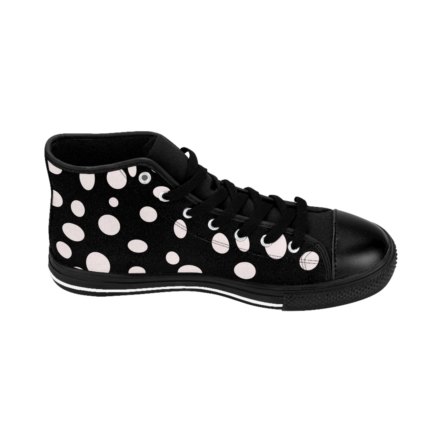 White Dots on Black Women's Classic Sneakers