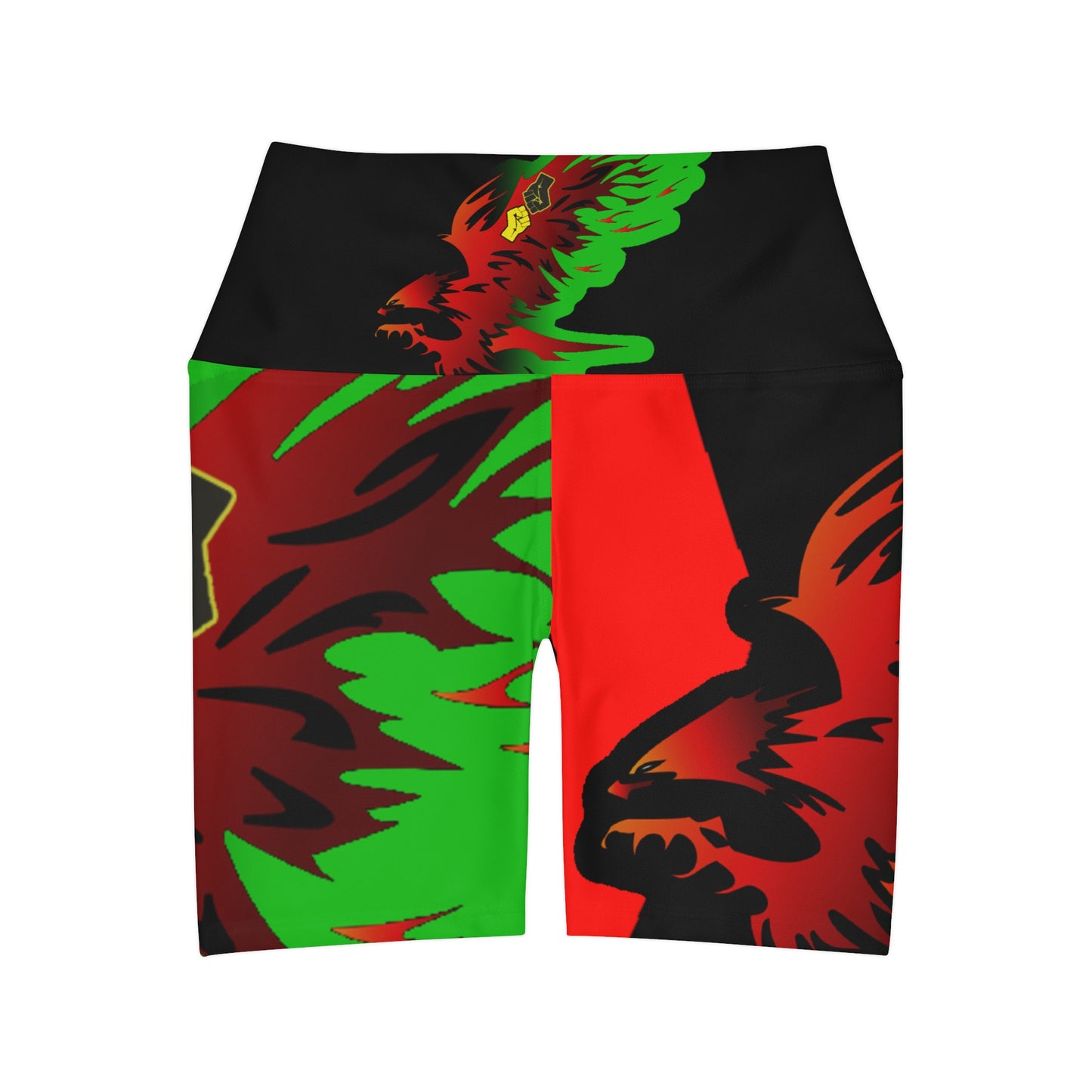 Afro Fire Bird High Waisted Yoga Shorts (AOP)