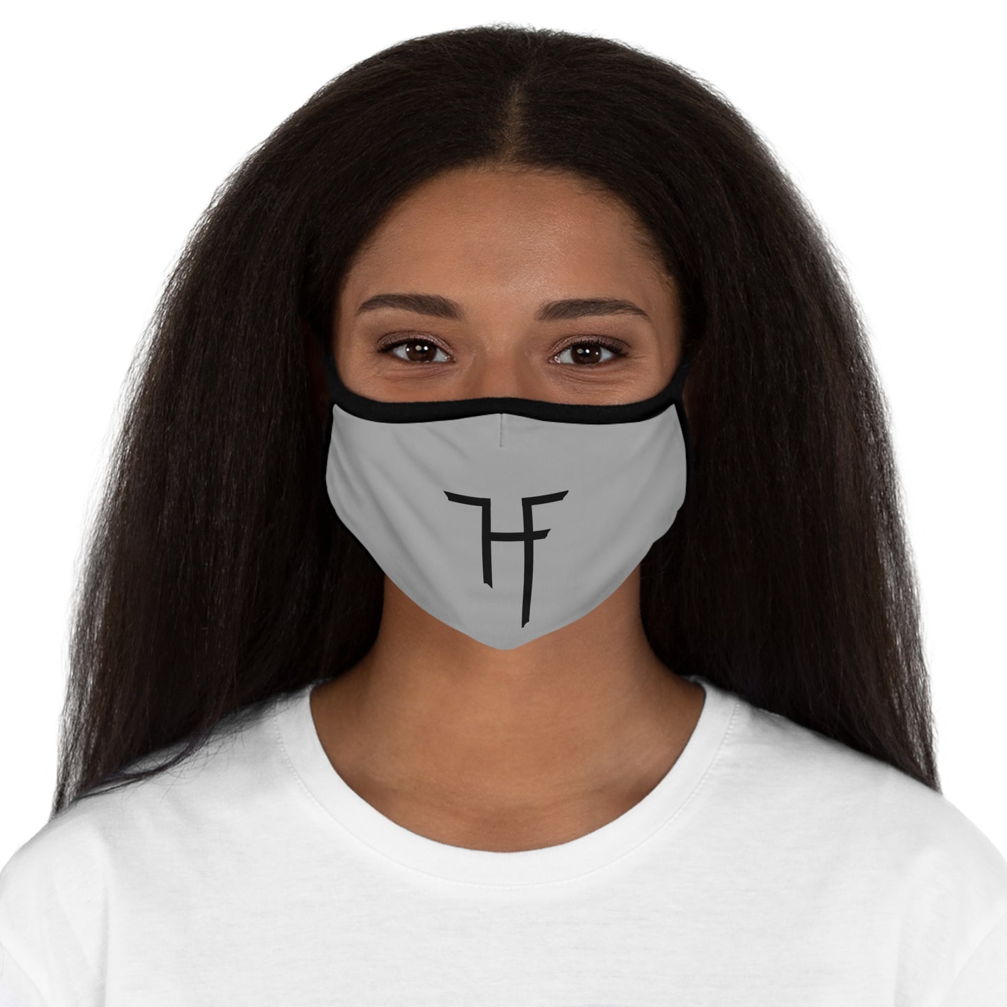 T F H on Gray  Fitted Polyester Face Mask