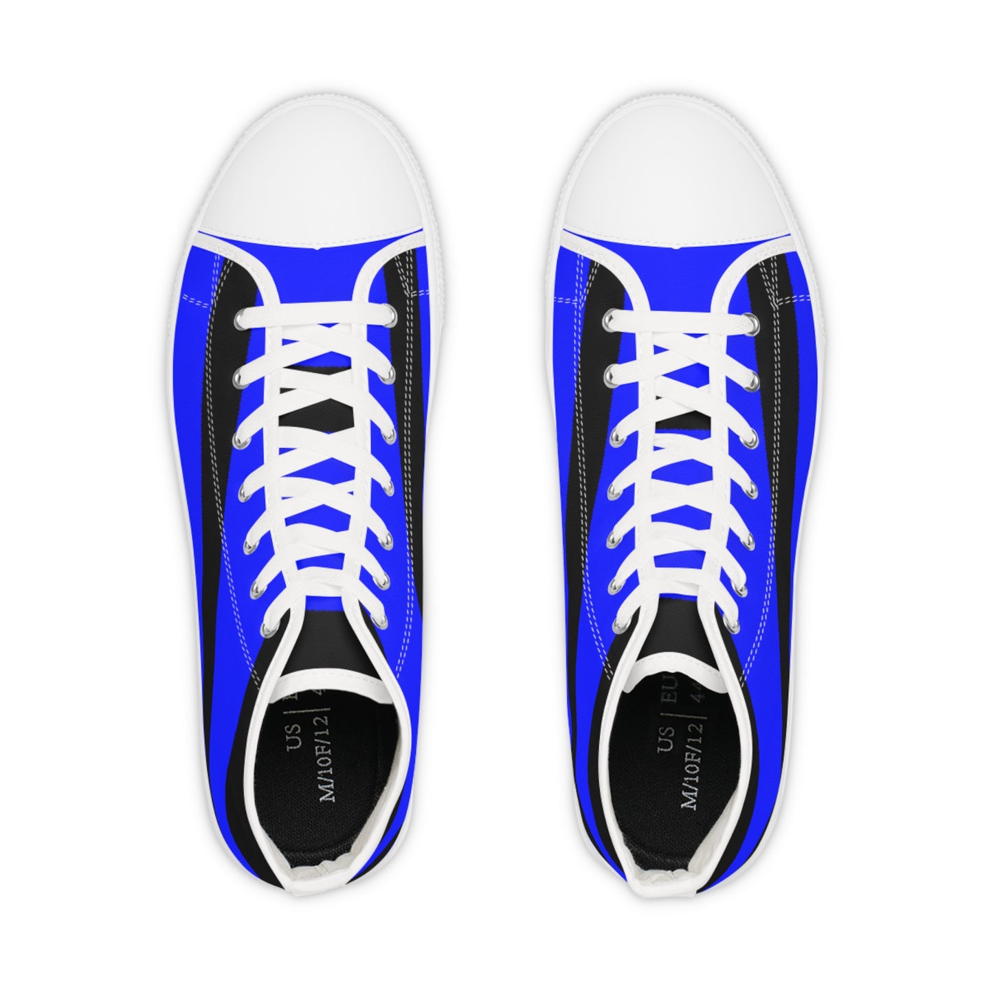 Black on Blue Men's High Top Sneakers