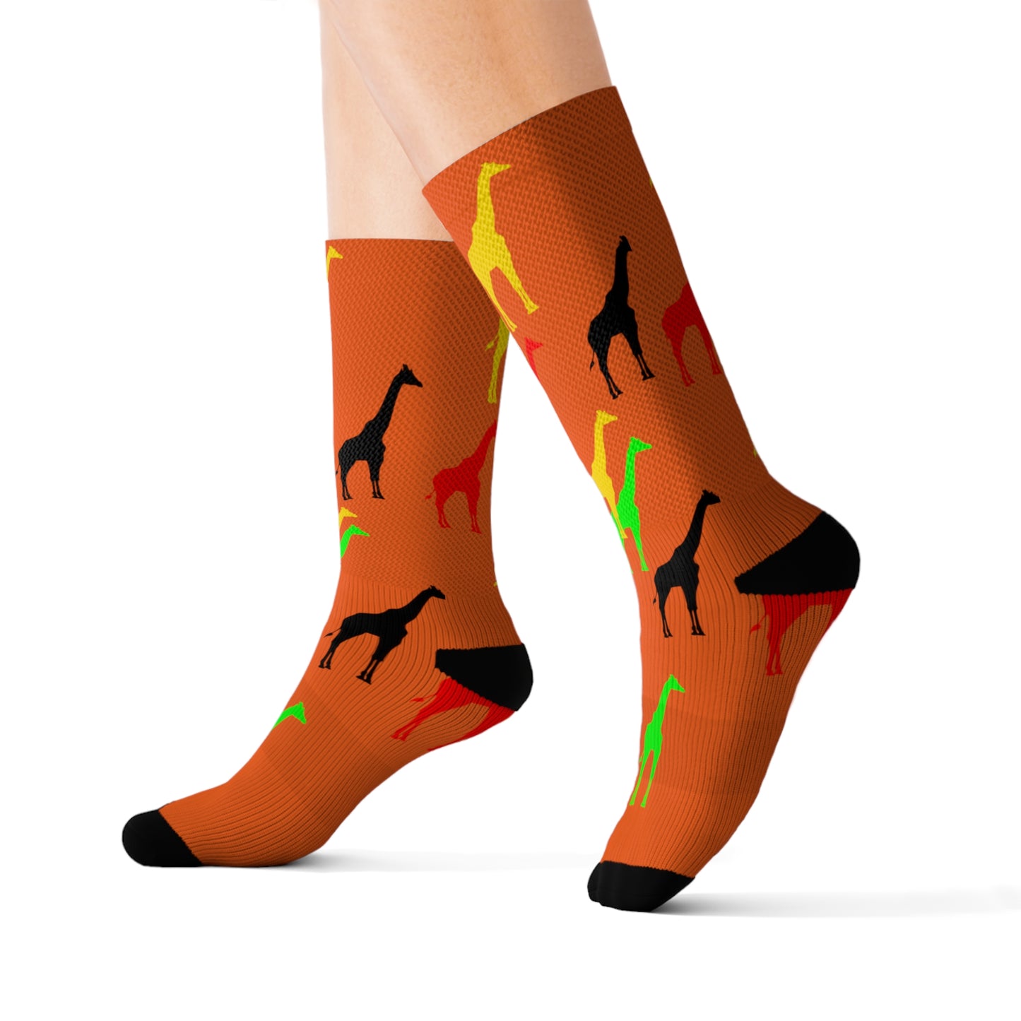 (Orange) Afro Giraffe Tubed Socks