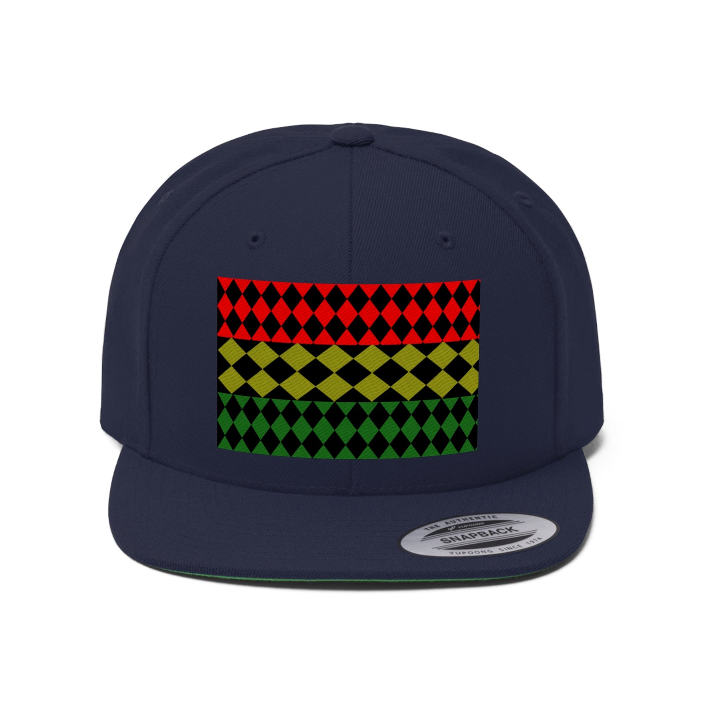 Pan African Flag (Optical) (EMBROIDERED)  Unisex Flat Bill Hat