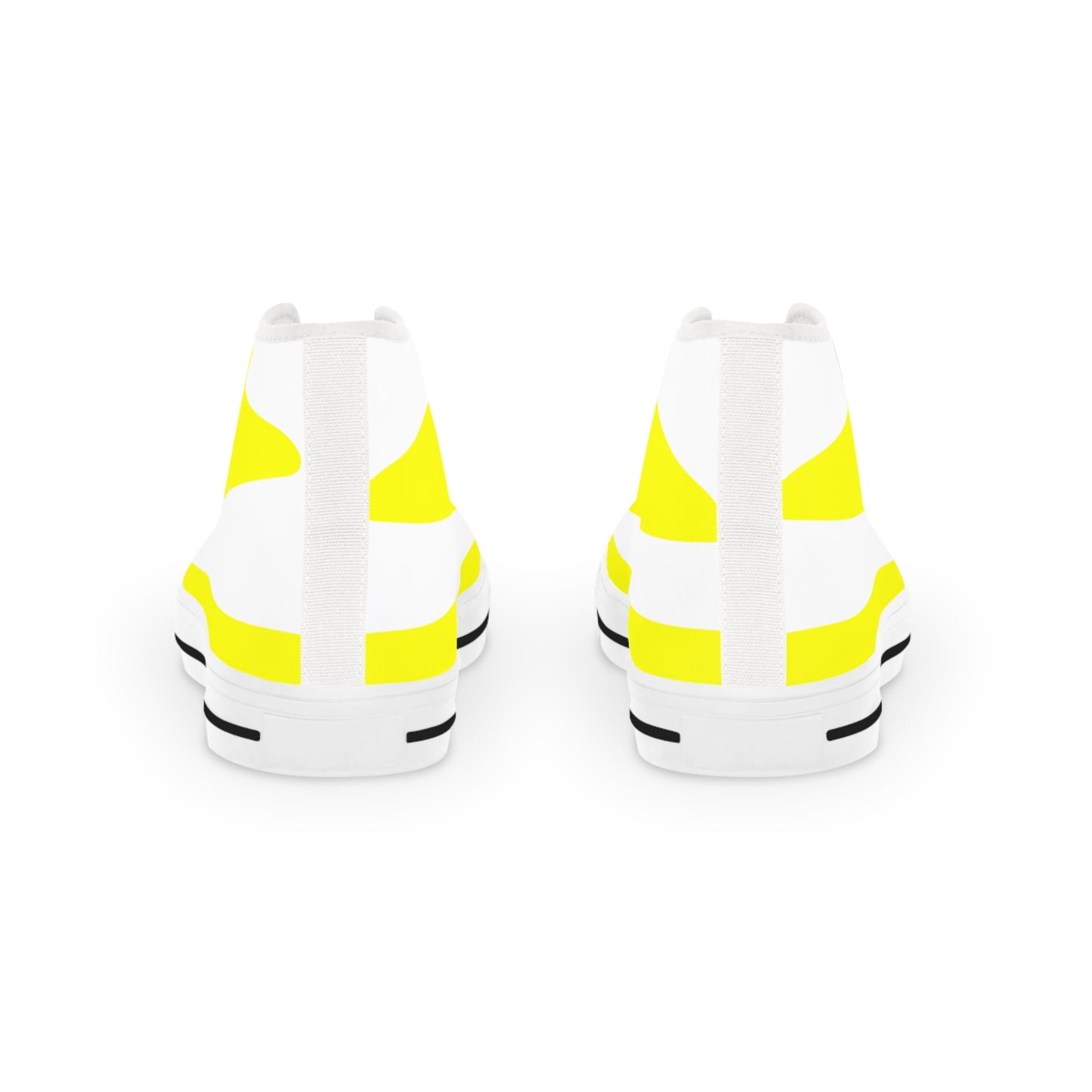 Yellow On White Men's High Top Sneakers