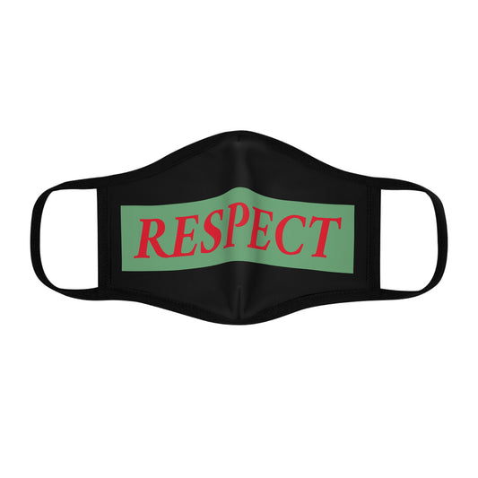 Respect On Black Fitted Polyester Face Mask