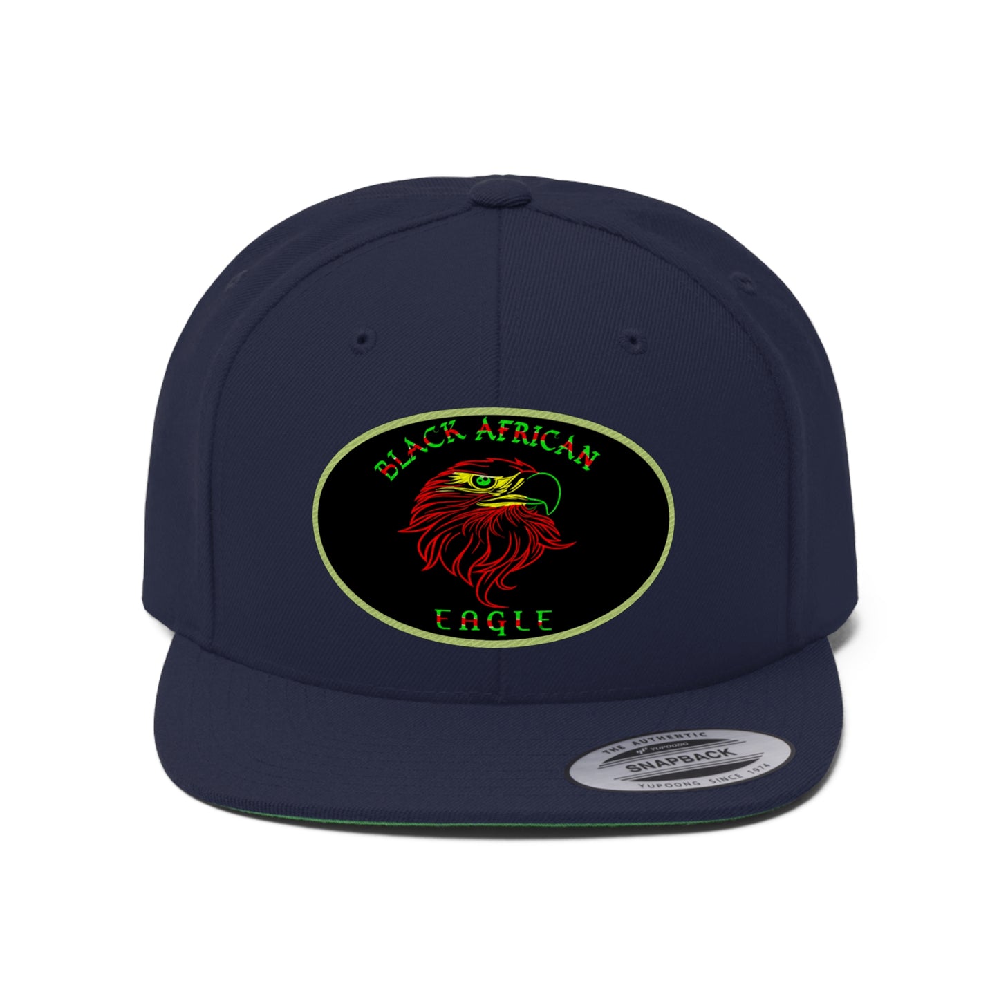 Black African Eagle (EMBROIDERED)  Unisex Flat Bill Hat