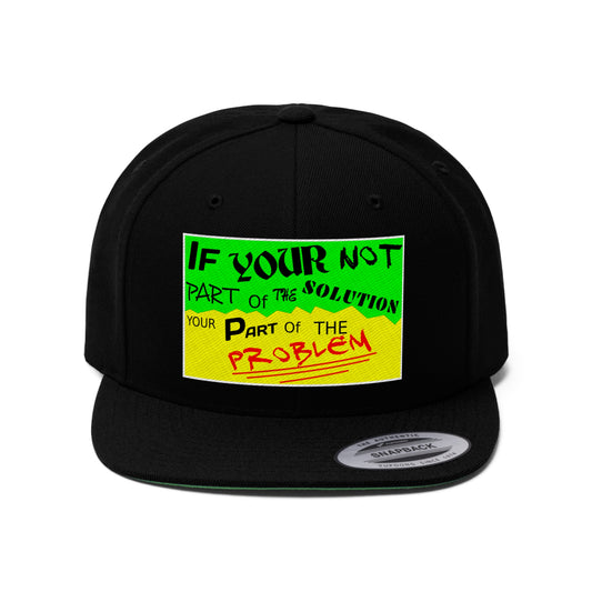 Solution  (EMBROIDERED)  Unisex Flat Bill Hat