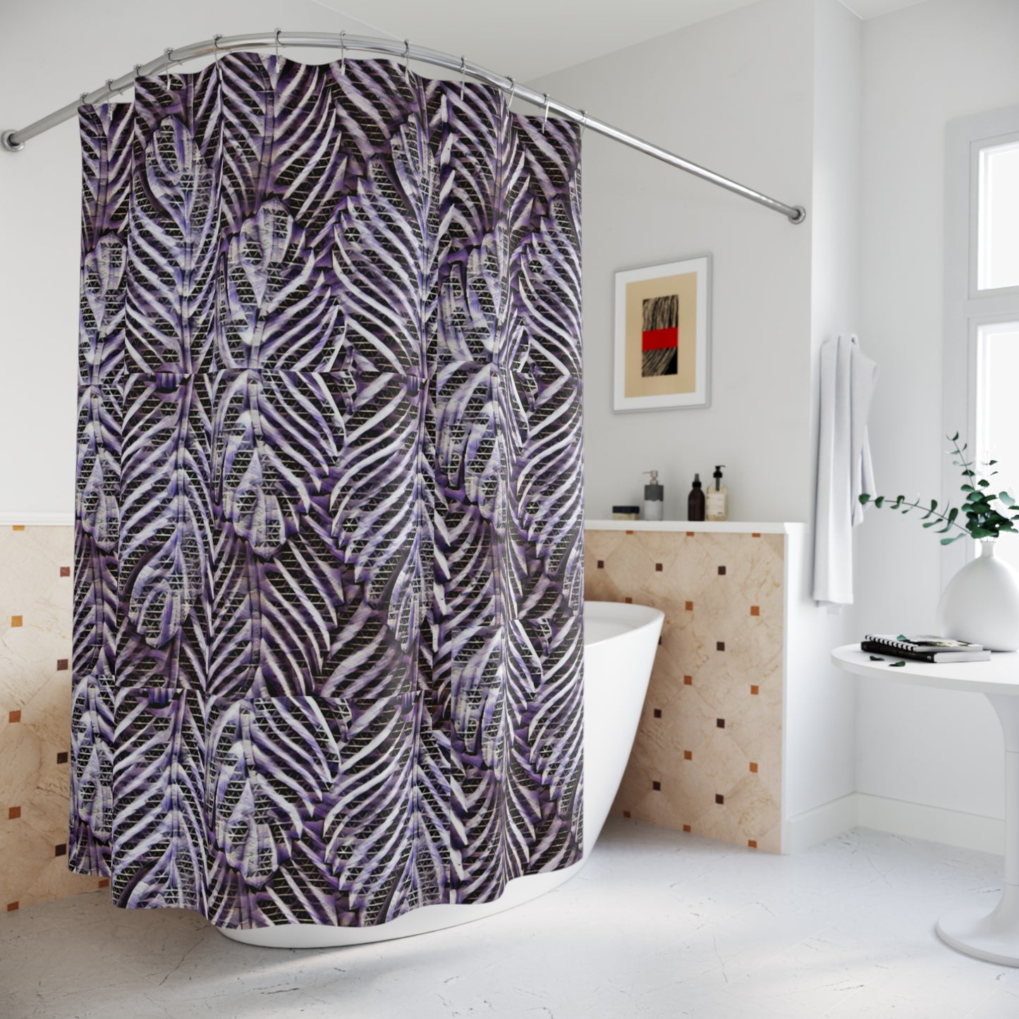 Purple Vine Polyester Shower Curtain