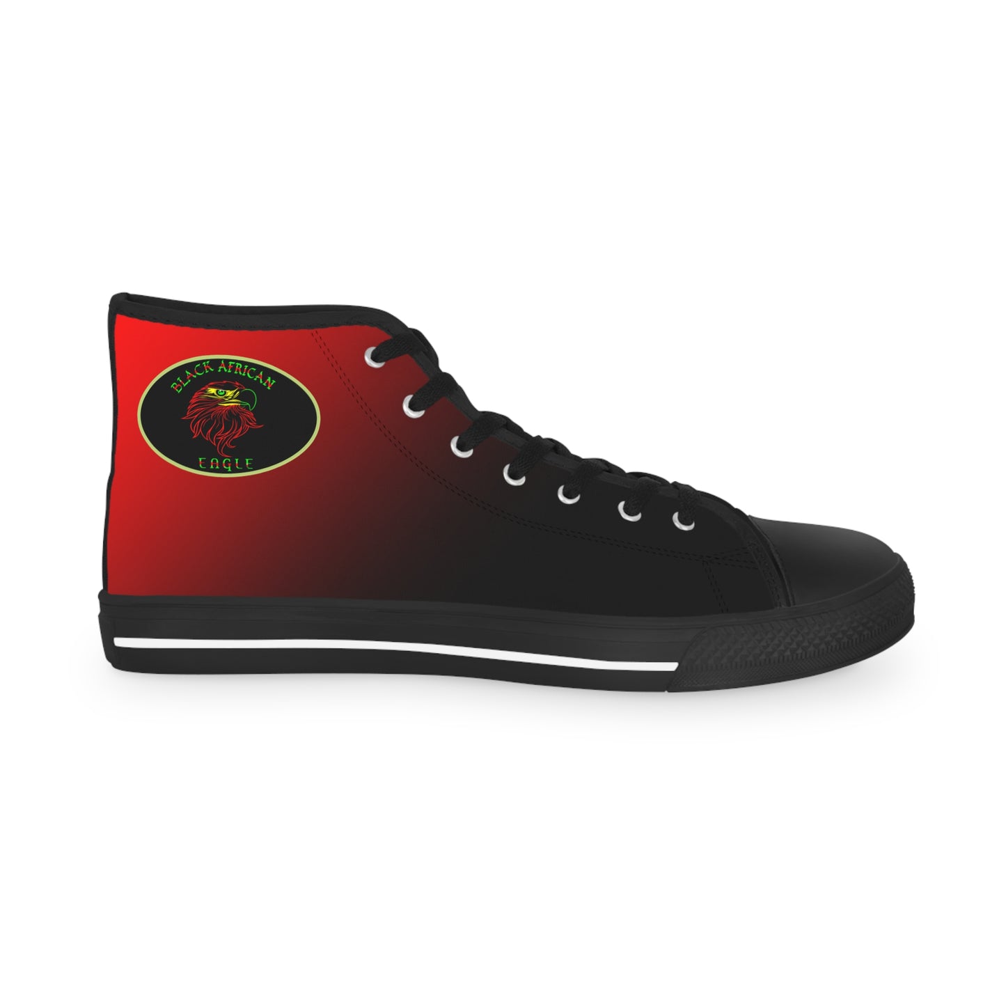 Black African Eagle Men's High Top Sneakers